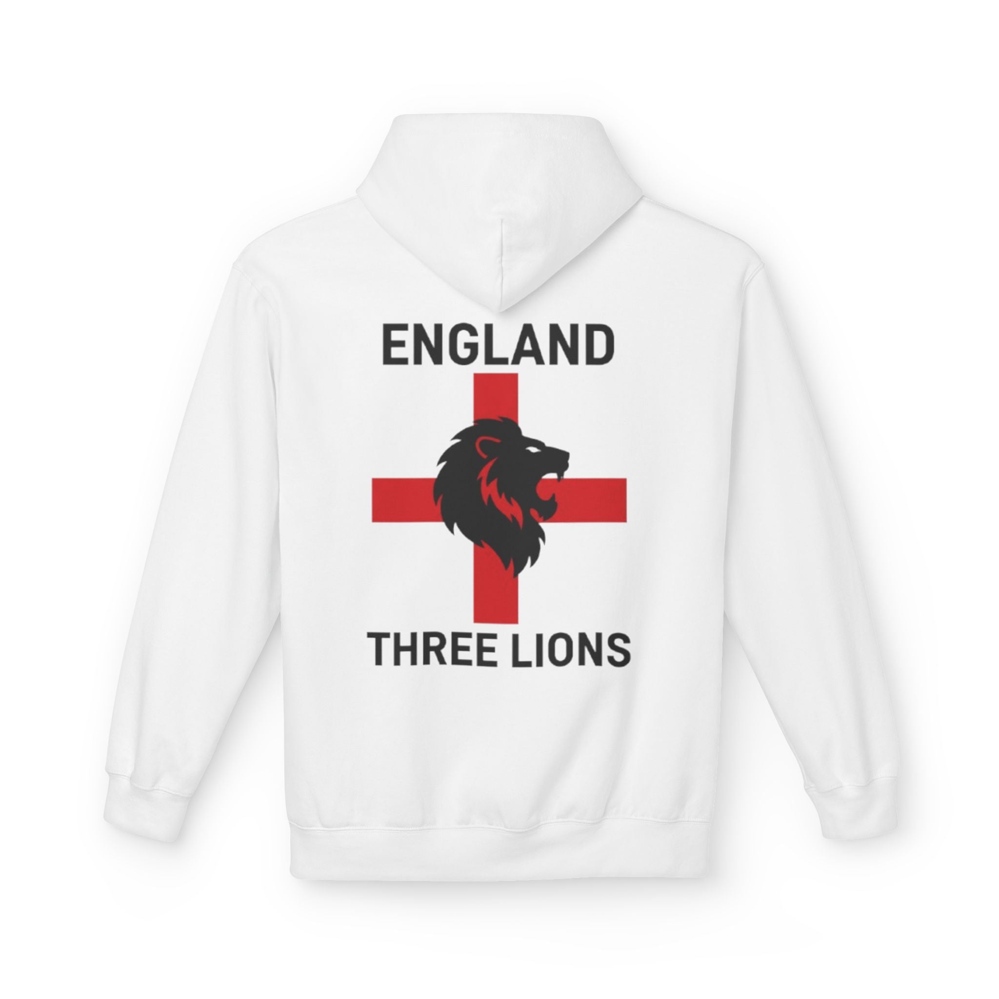 England Three Lions Hoodie – Red Cross Lion Football Fan Pullover