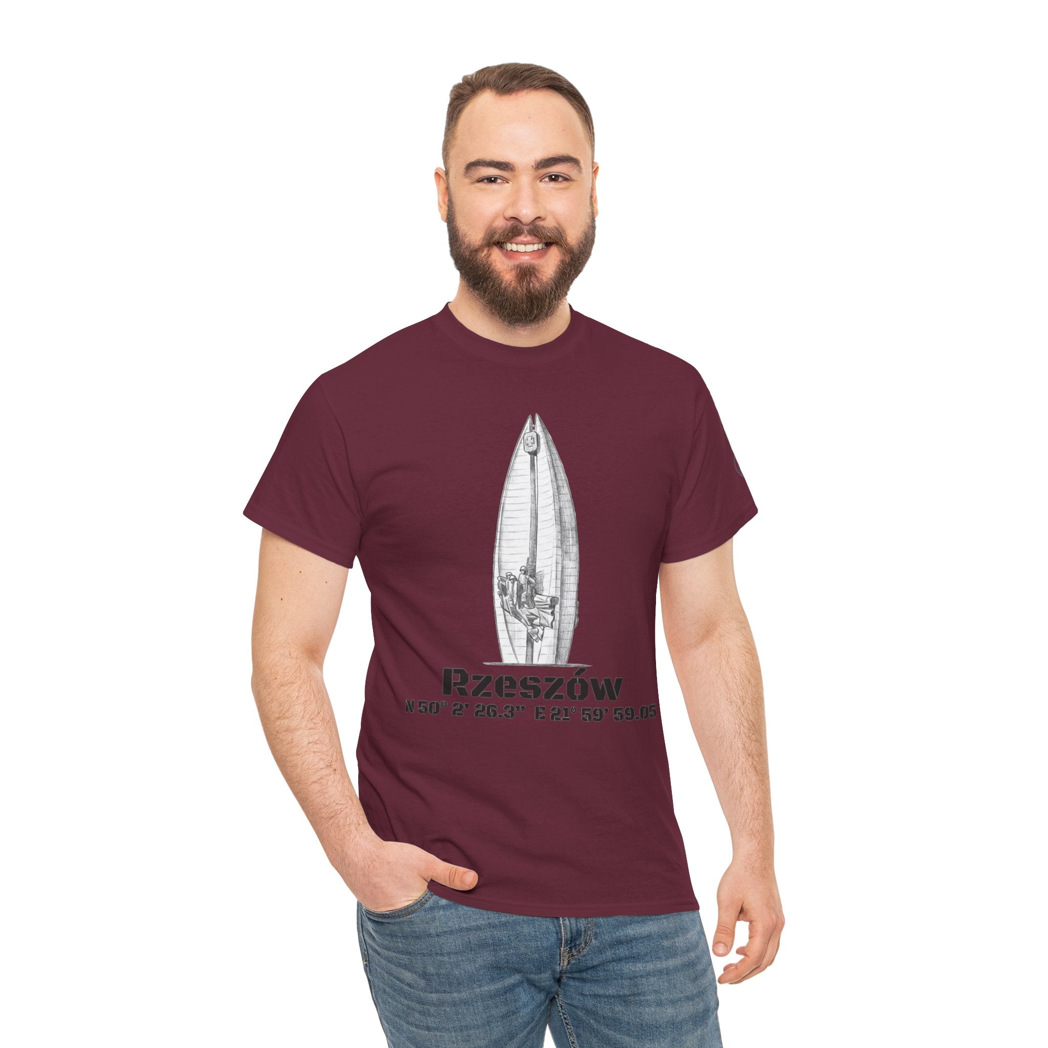 Rzeszów Coordinates T‑Shirt — City Landmark  Sketch Tee