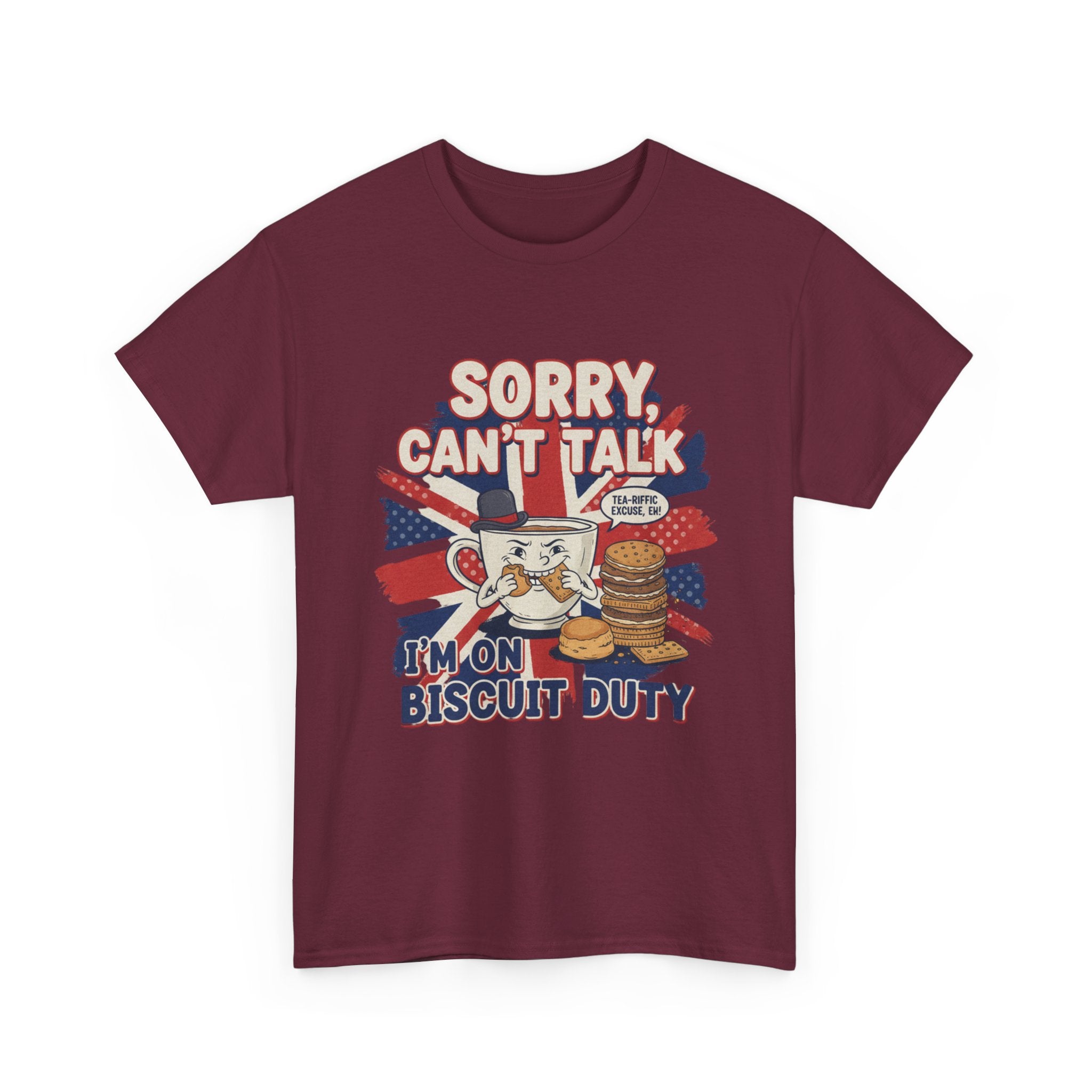 Biscuit Duty T‑Shirt - "Sorry Can't Talk, I'm On Biscuit Duty" British Tea & Biscuit Graphic Tee