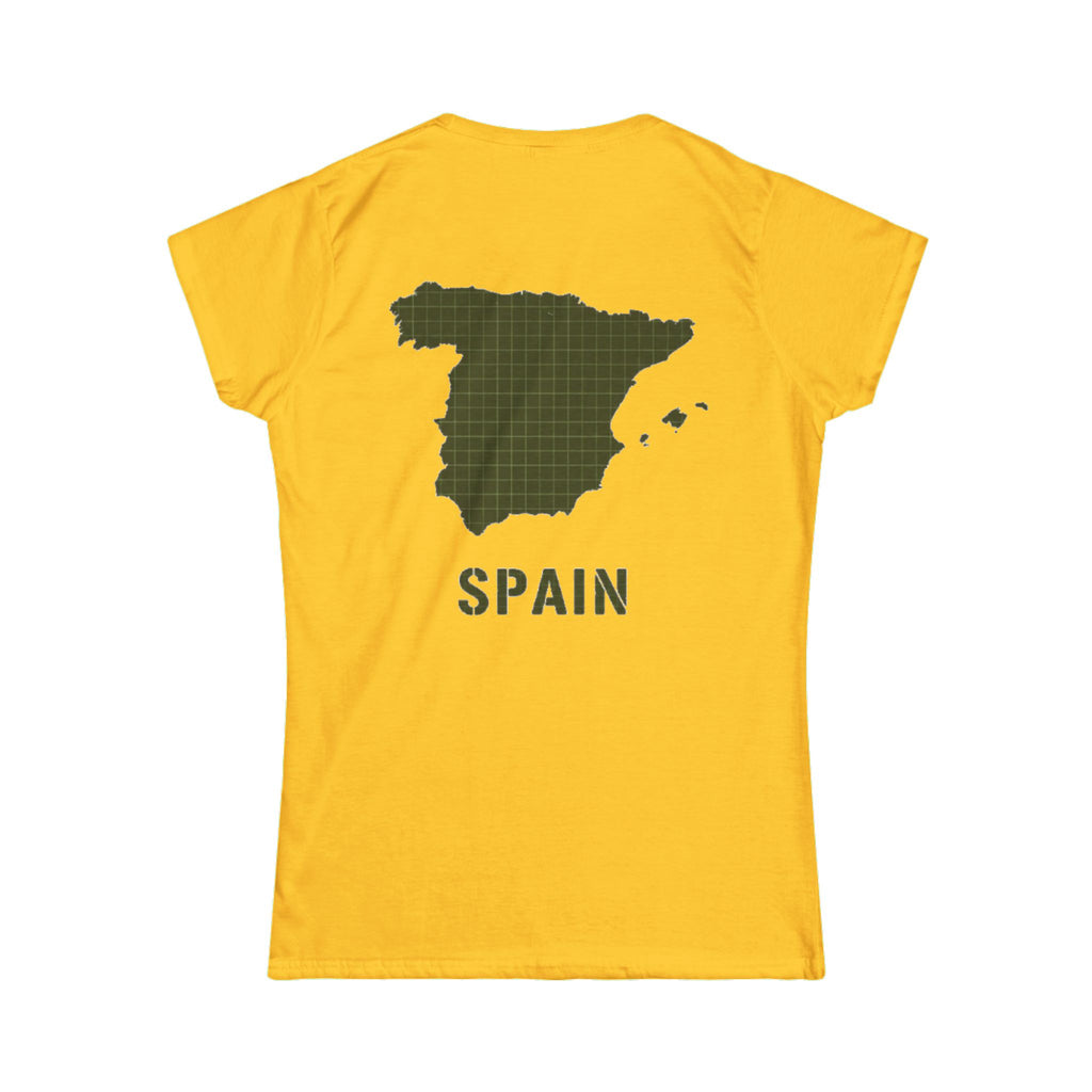 Spain Map Womens Tee — Gallus Logo Travel T‑Shirt