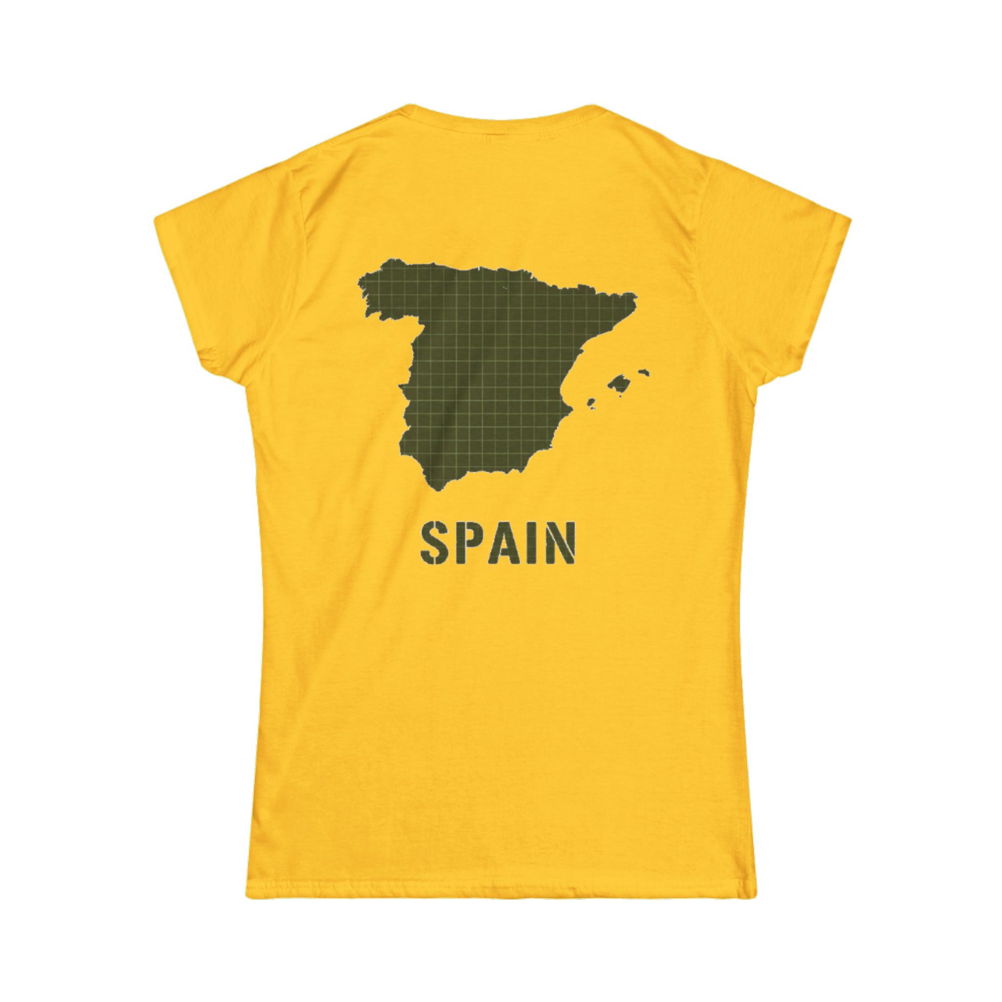 Spain Map Womens Tee — Gallus Logo Travel T‑Shirt