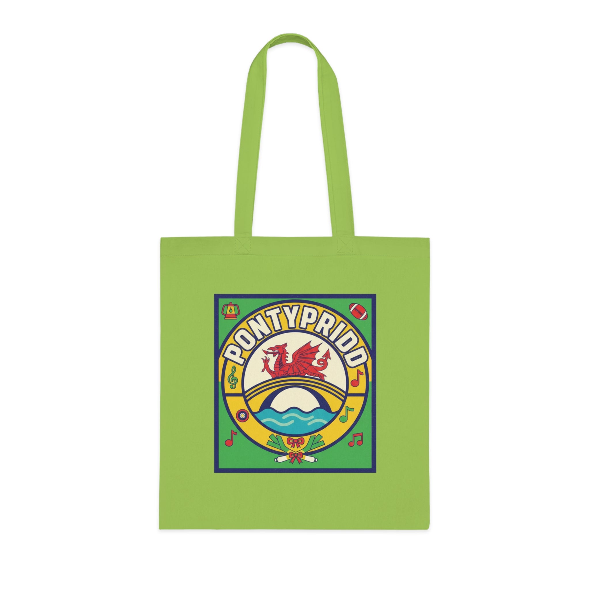 Pontypridd Retro Welsh Pride Cotton Tote Bag
