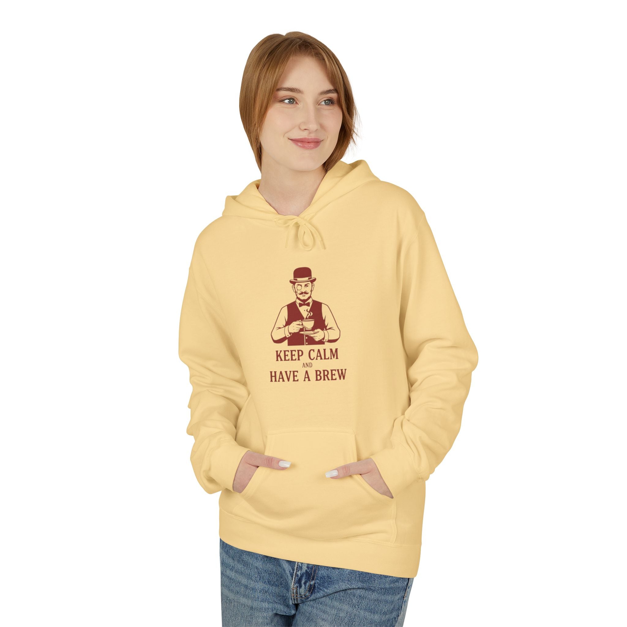 Coffee Lover Hoodie — "Keep Calm Have a Brew" Vintage Barista Sweatshirt