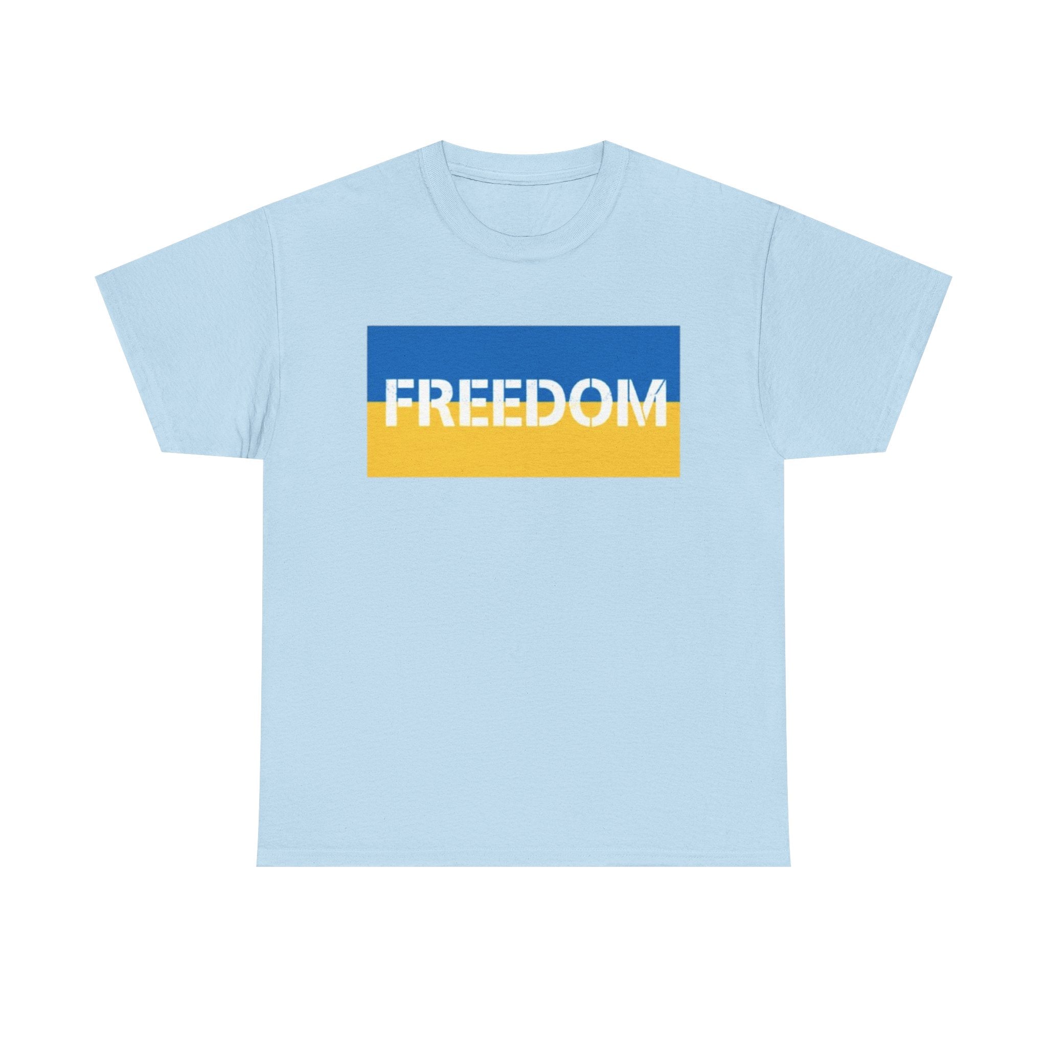 Freedom Flag T‑Shirt — Blue & Yellow Freedom Graphic Tee