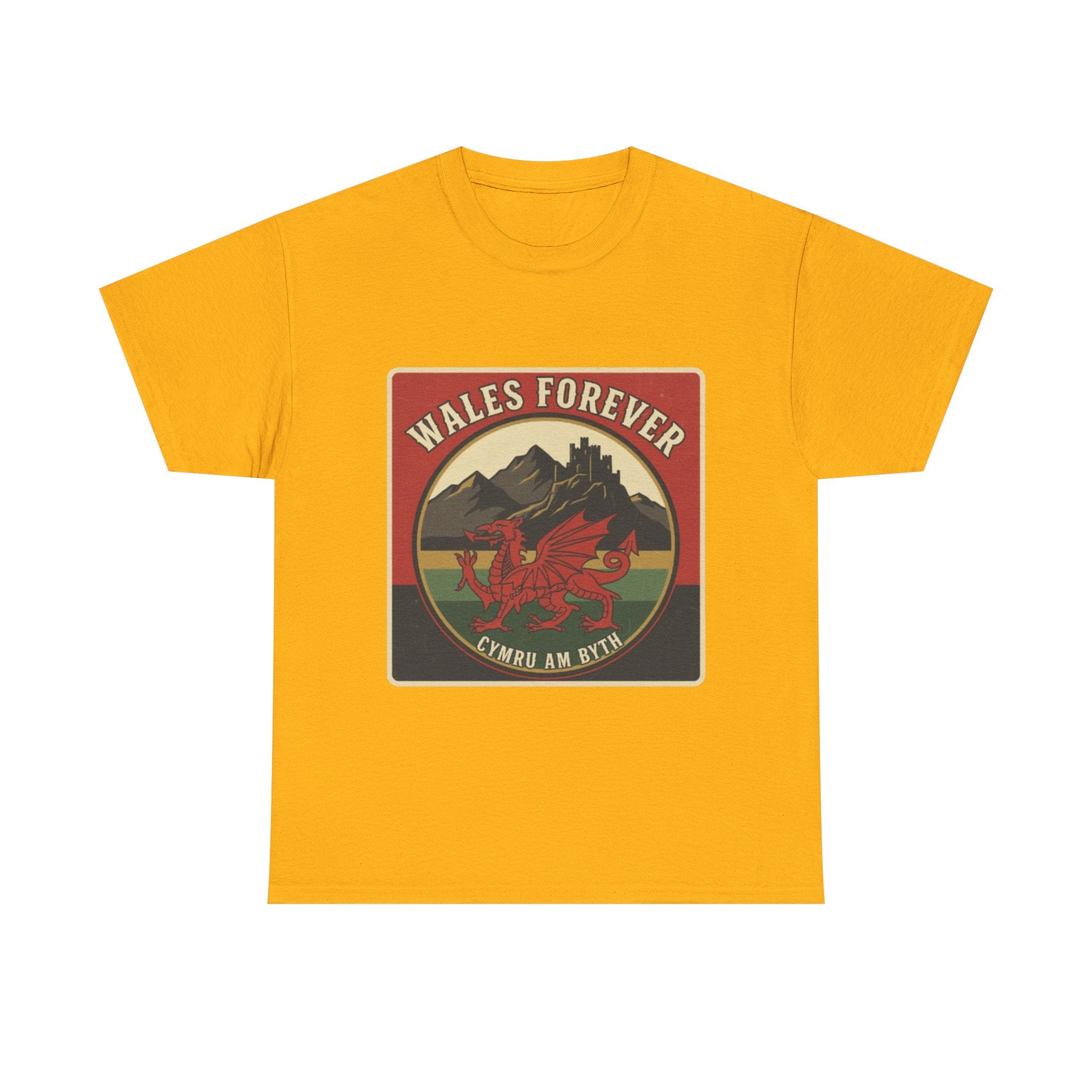 Wales Forever T-Shirt — Vintage Welsh Dragon Crest Tee