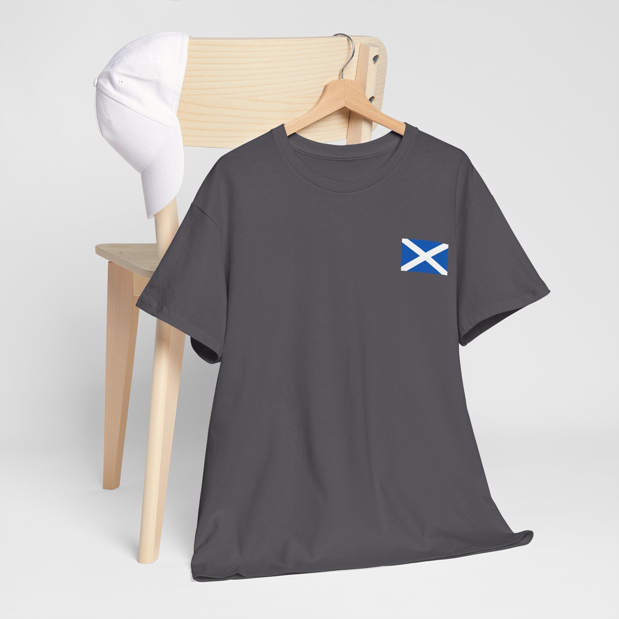 Scottish and Proud T-Shirt — Stag Crest with Saltire Flag
