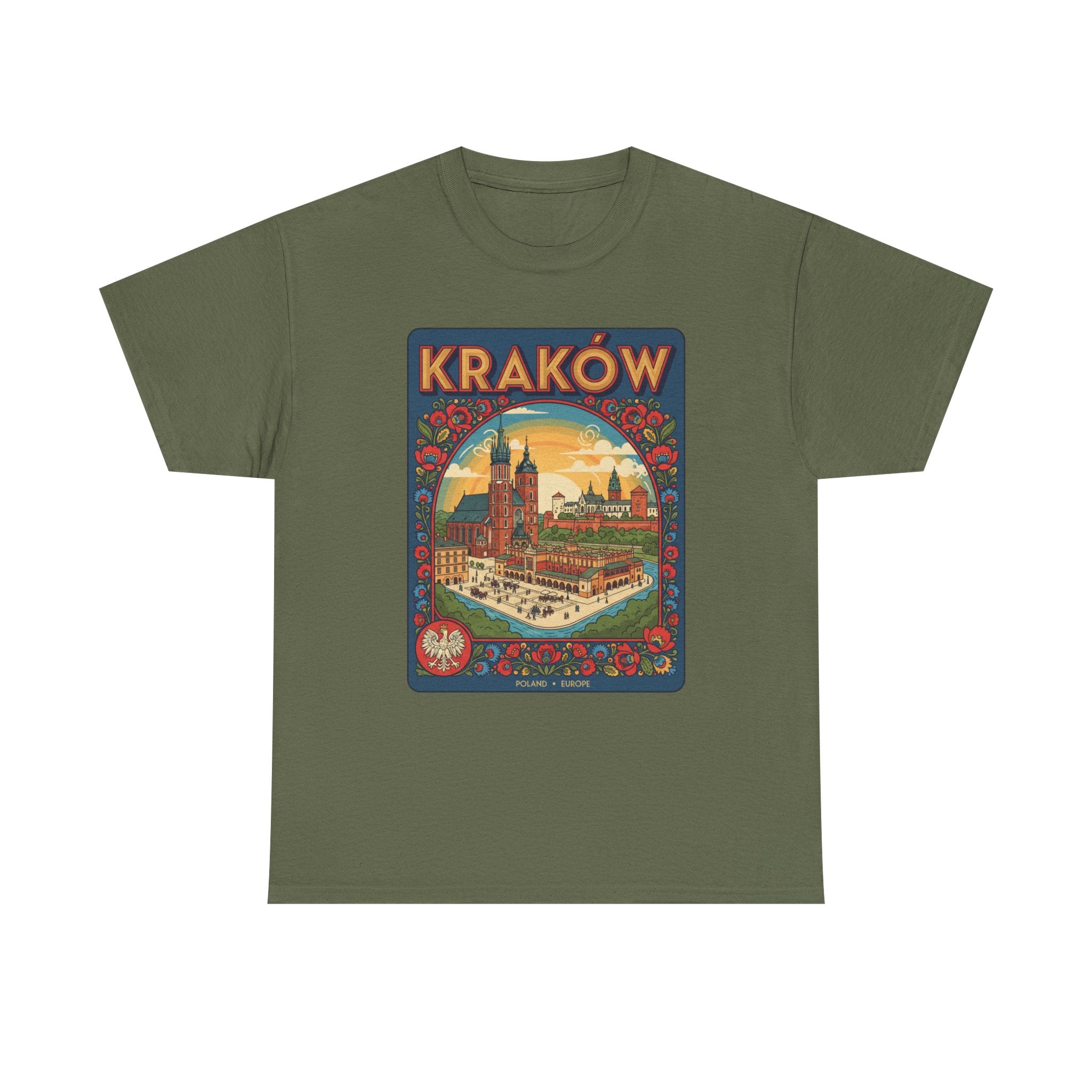 Kraków Vintage Travel T‑Shirt — Retro Polish Cityscape Tee