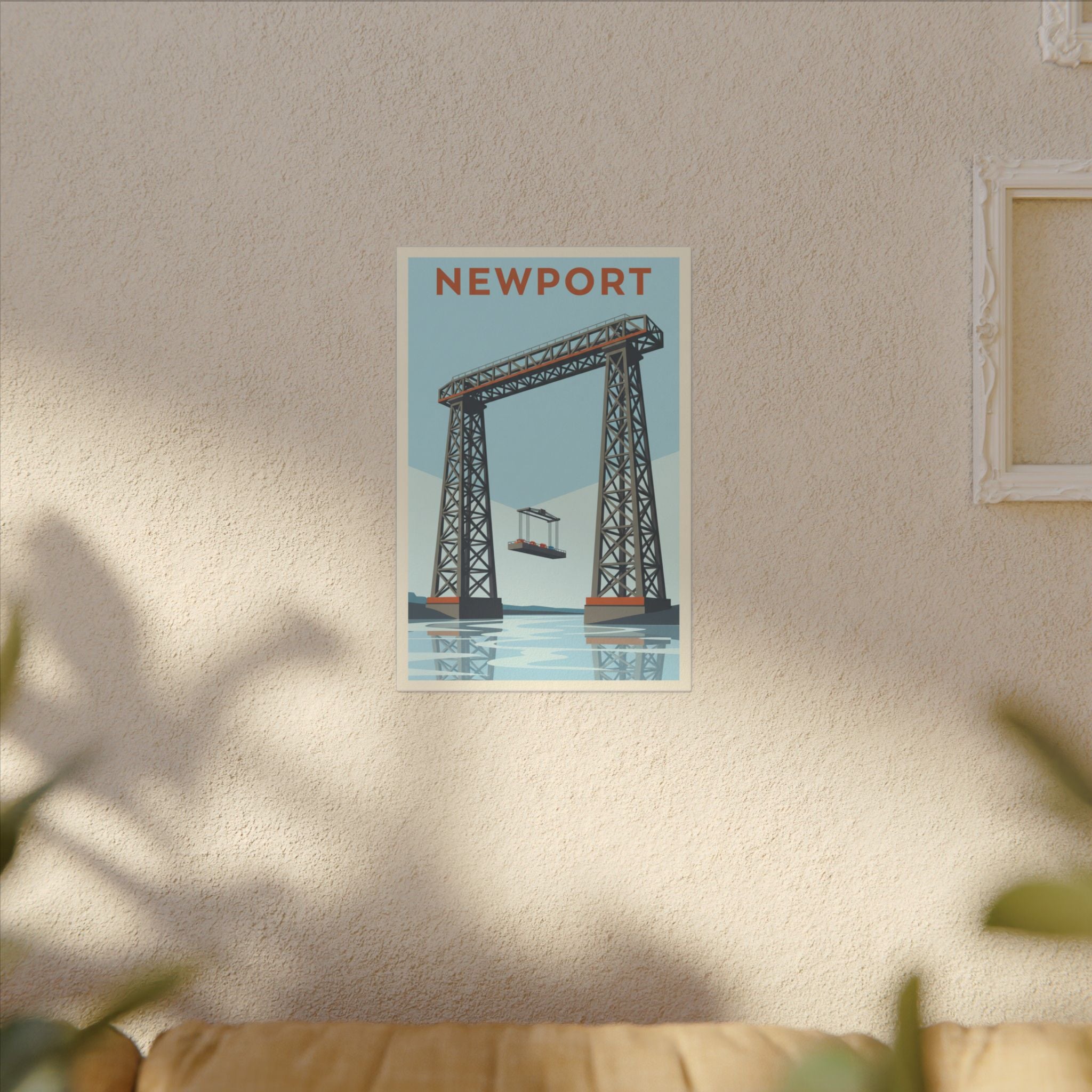 Newport Aerial Tram Matte Canvas Print  Vintage Coastal Wall Art