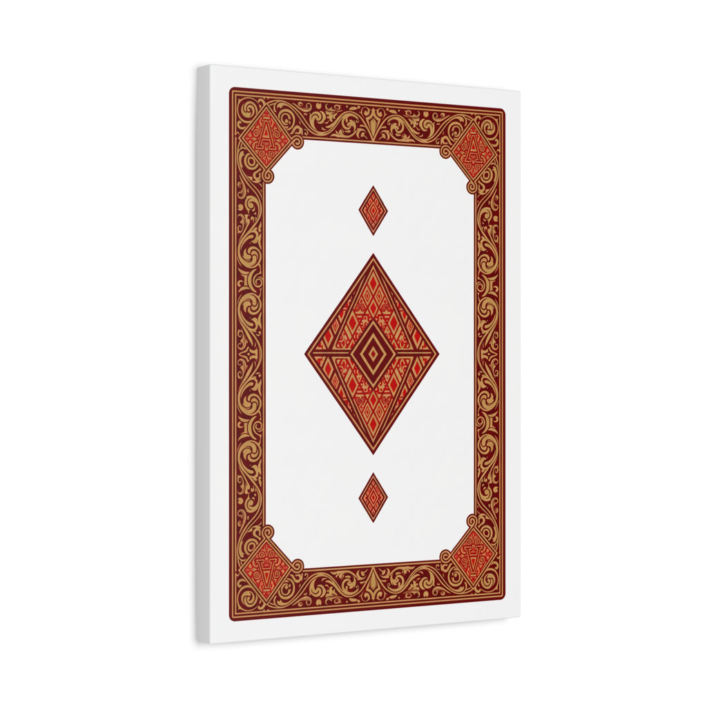 Red Geometric Diamond Canvas Art — Stretched Matte Wall Decor