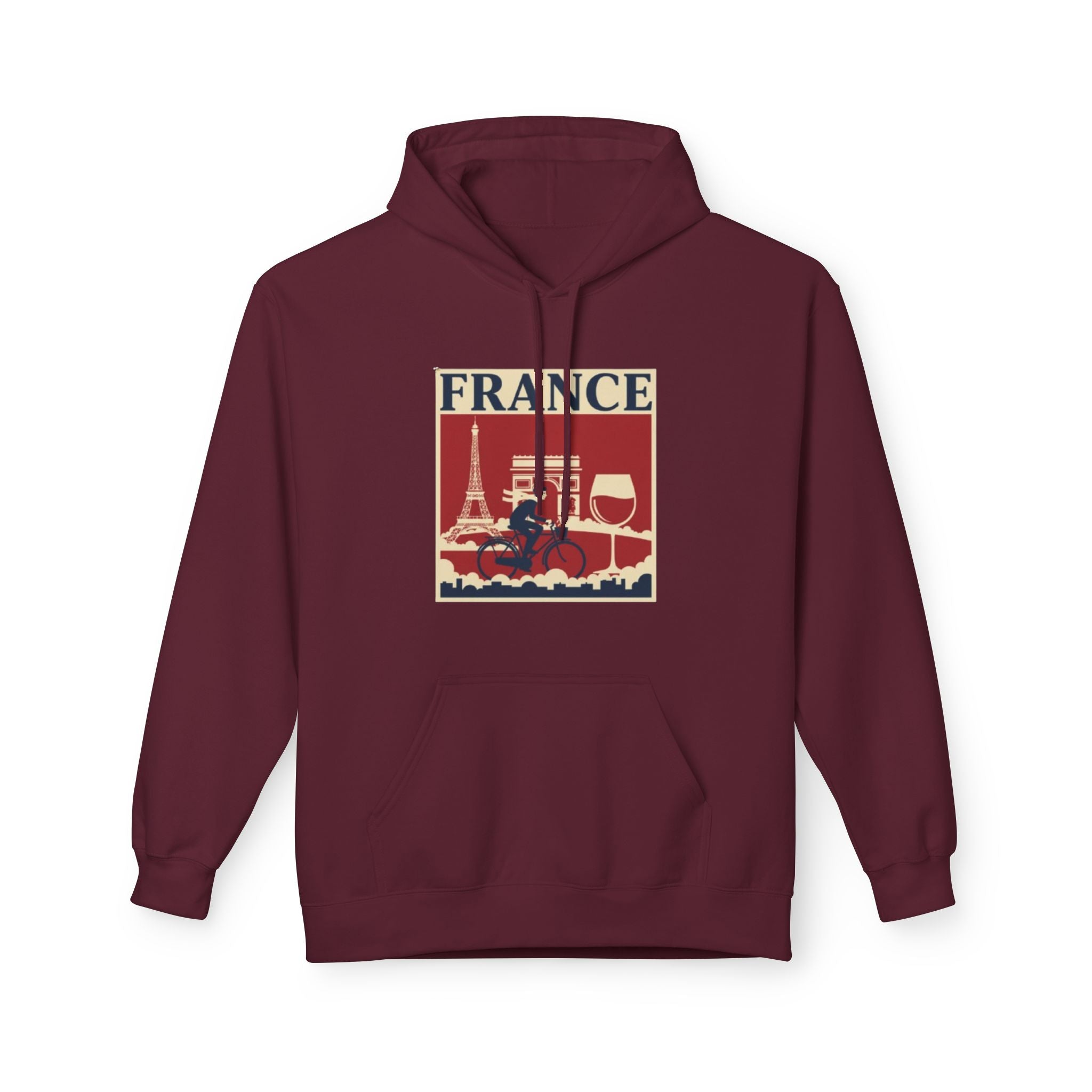 France Retro Travel Hoodie — Eiffel Tower Wine Vintage Paris Sweatshirt