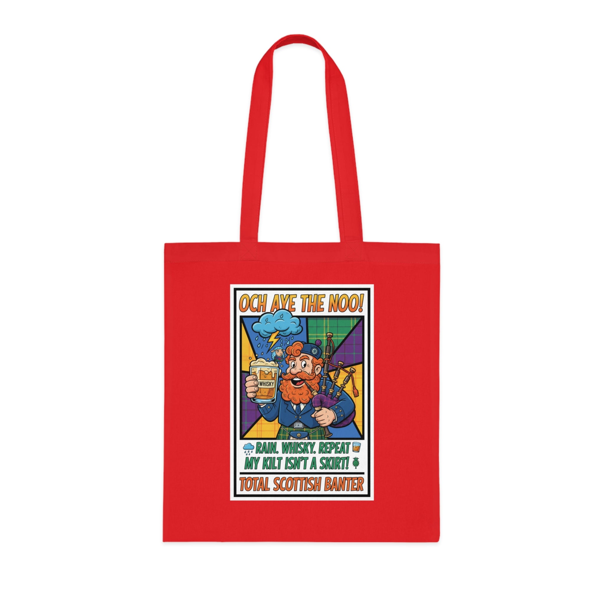 Tote Bag — "Och Aye The Noon!" Scottish Barber Cartoon Tote