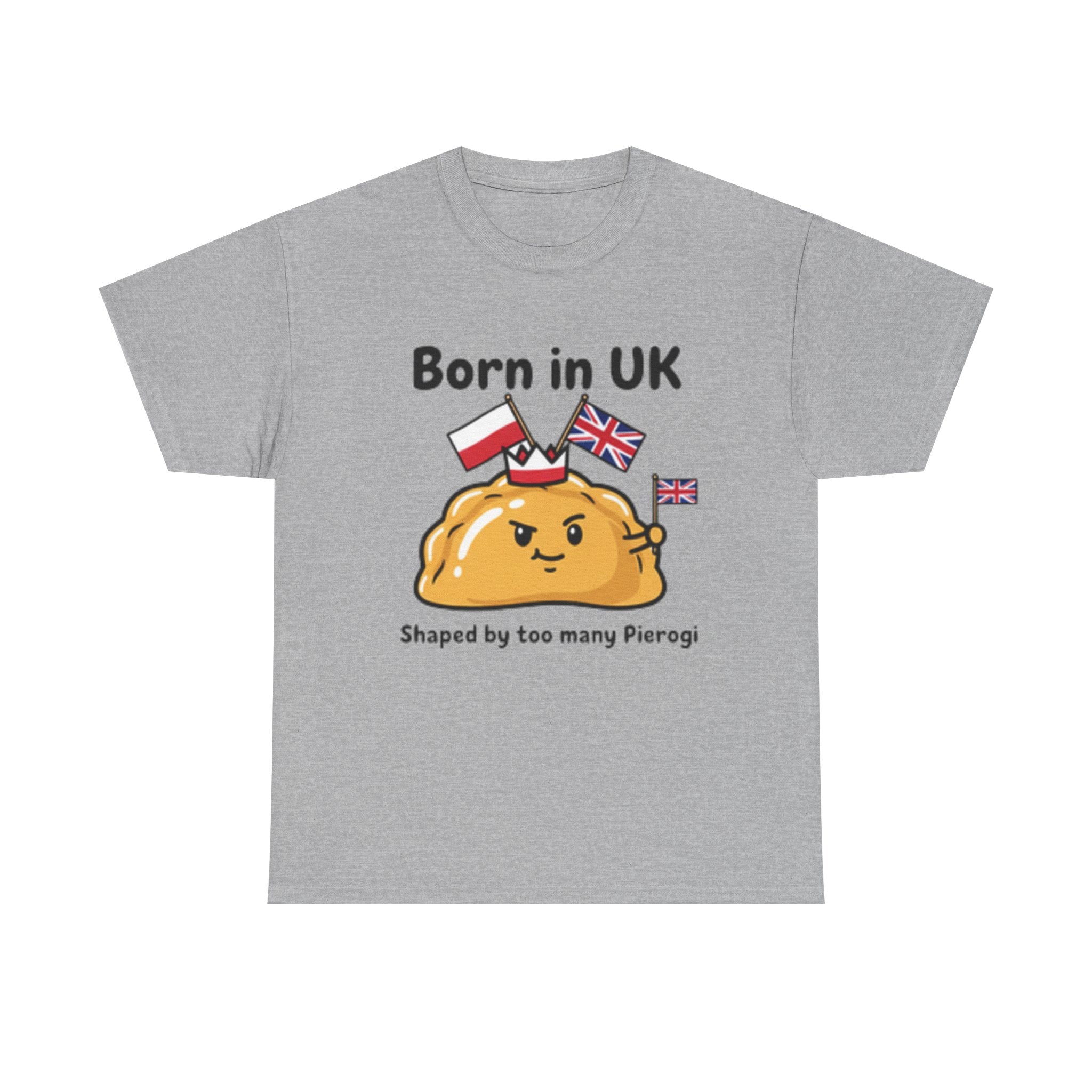 Born in UK Pierogi T‑Shirt — Funny Polish‑British Pride Tee