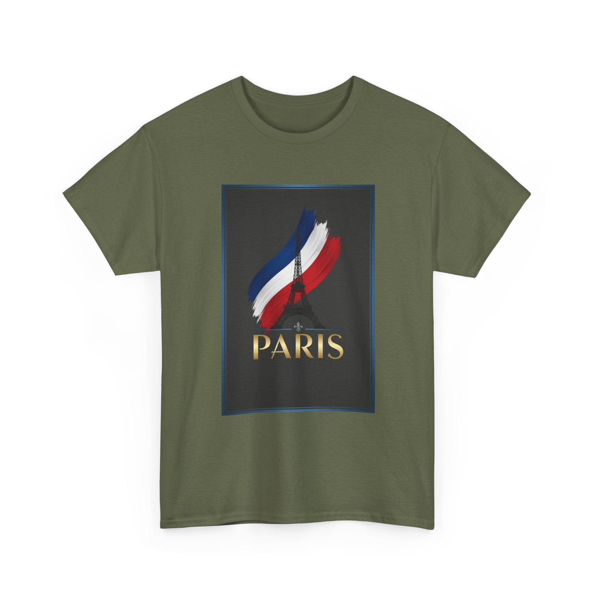 Paris Tricolor Graphic Tee — French Flag Brushstroke T-Shirt