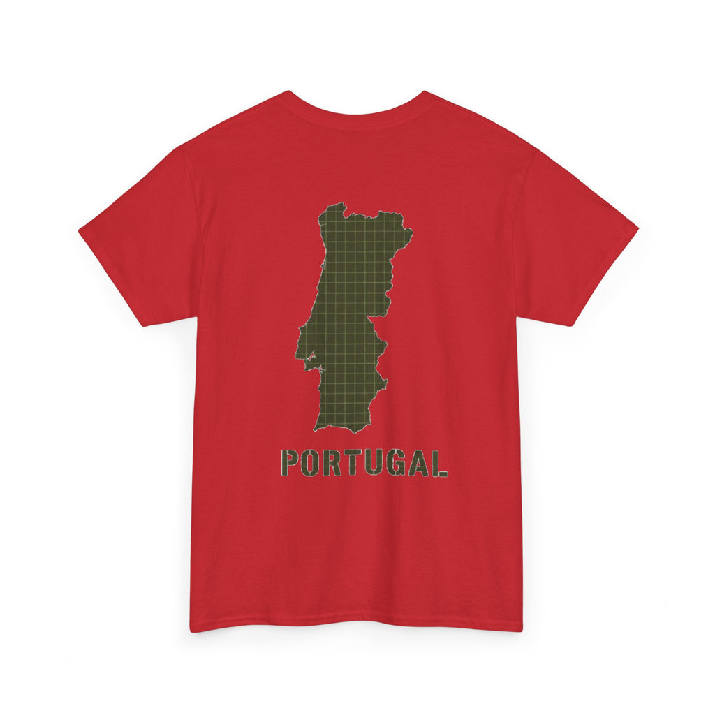 Portugal Map T-Shirt — Vintage Green Grid Portugal Tee