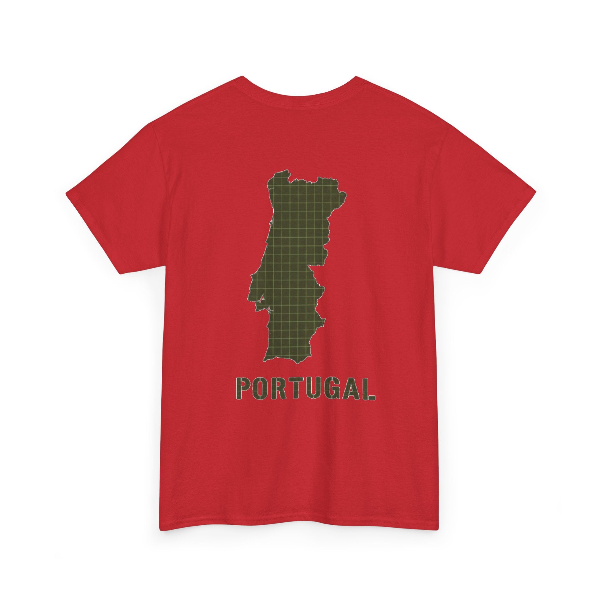 Portugal Map T-Shirt — Vintage Green Grid Portugal Tee