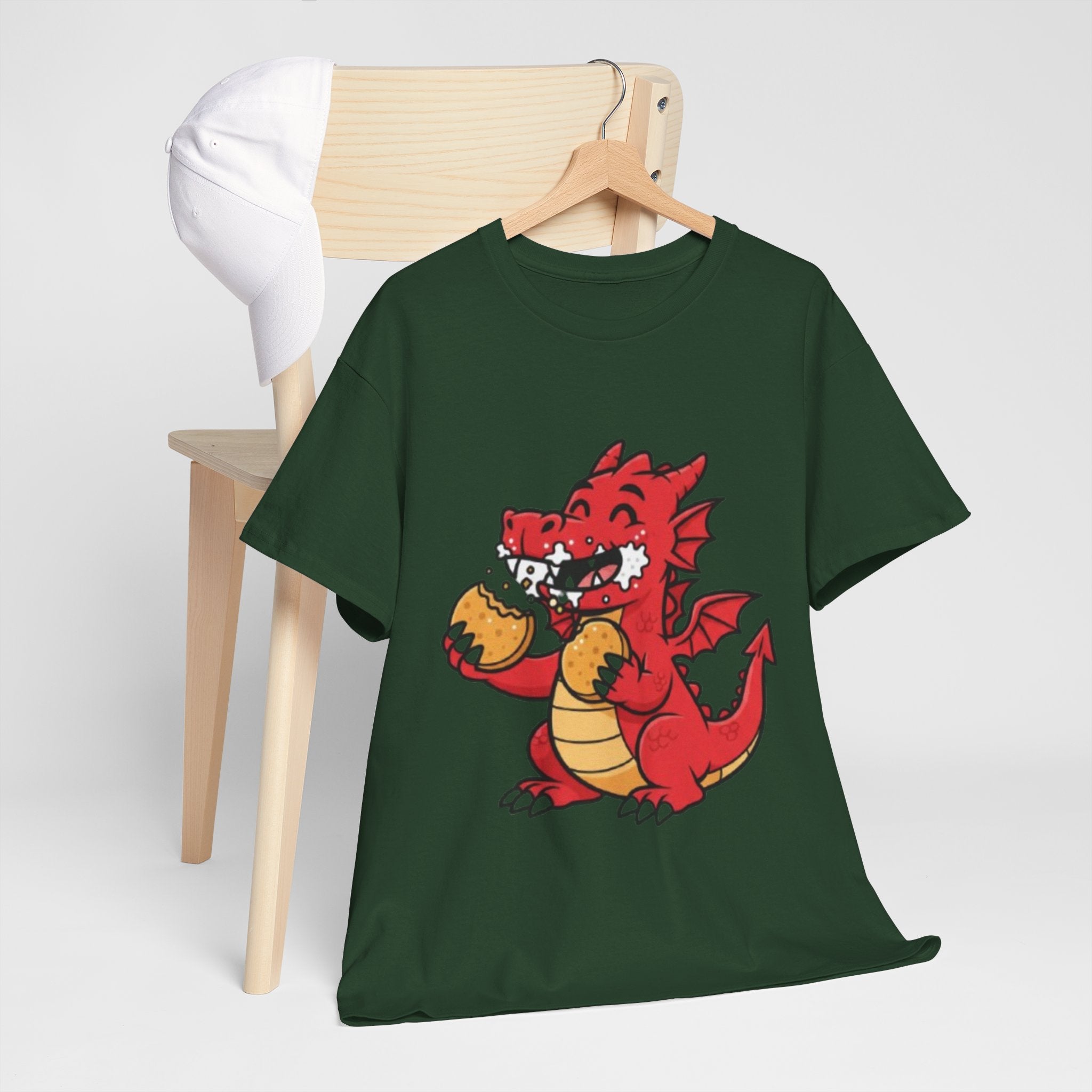 Red Dragon Eating Tacos T-Shirt — Cute Cartoon Taco Lover Tee