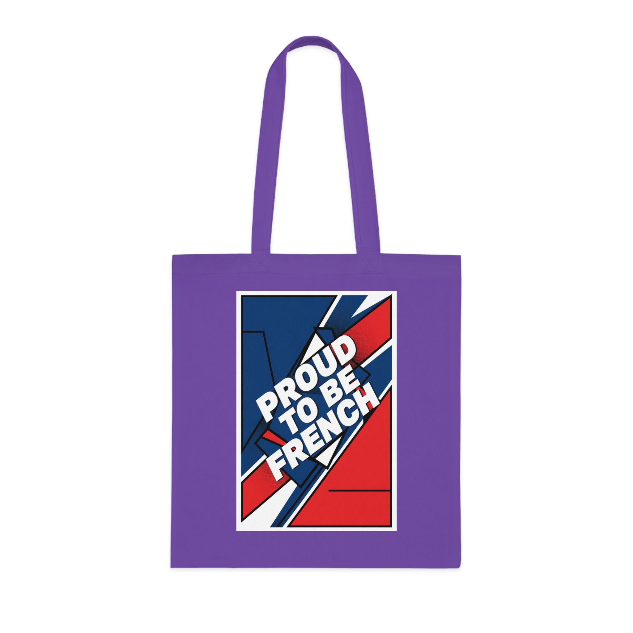 Proud to Be French Cotton Tote Bag — Blue & Red Patriotic Market Bag