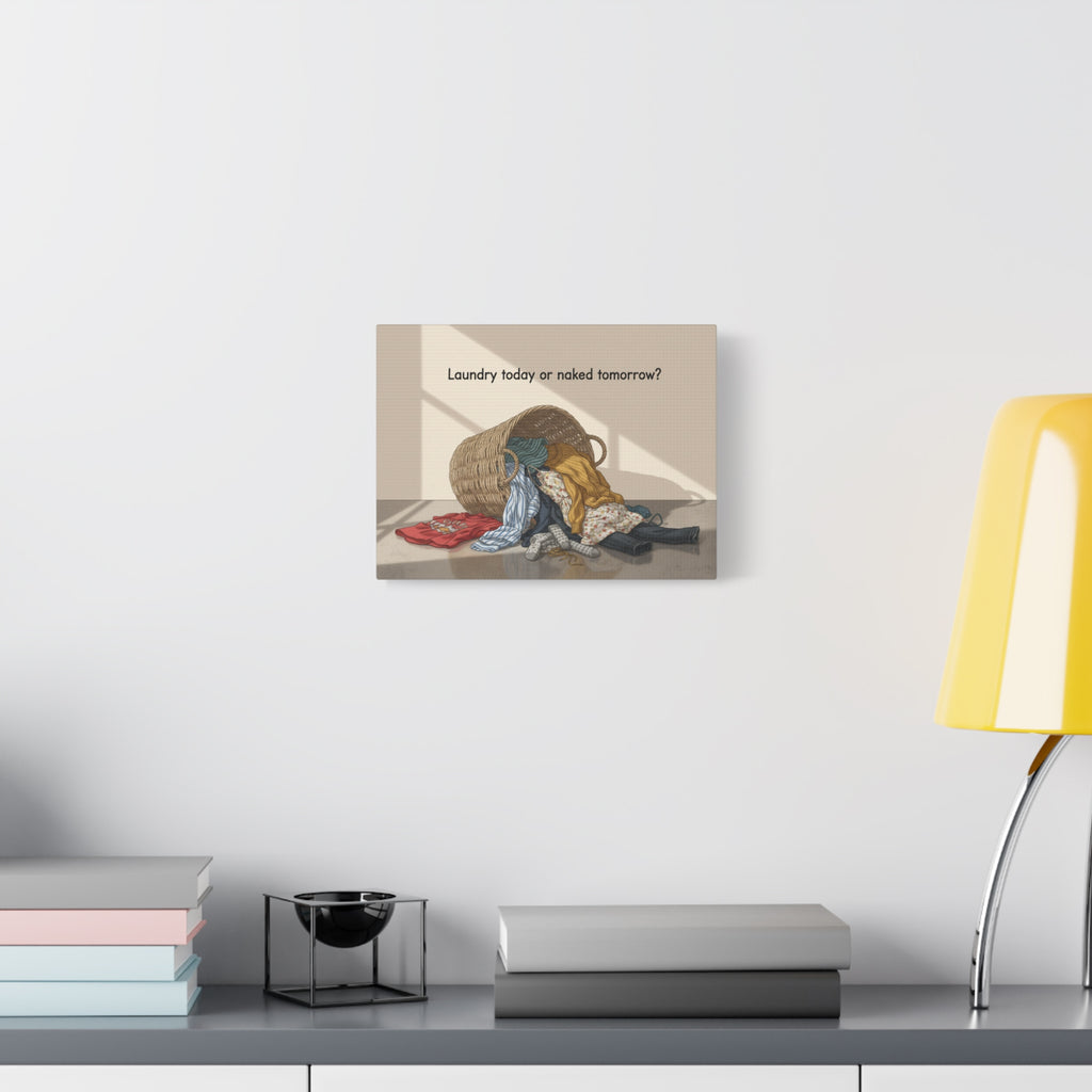 Laundry Today or Naked Tomorrow Canvas Wall Art