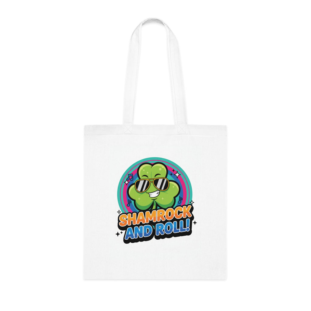 Shamrock and Roll Cotton Tote — St. Patrick’s Day Lucky Clover Tote Bag