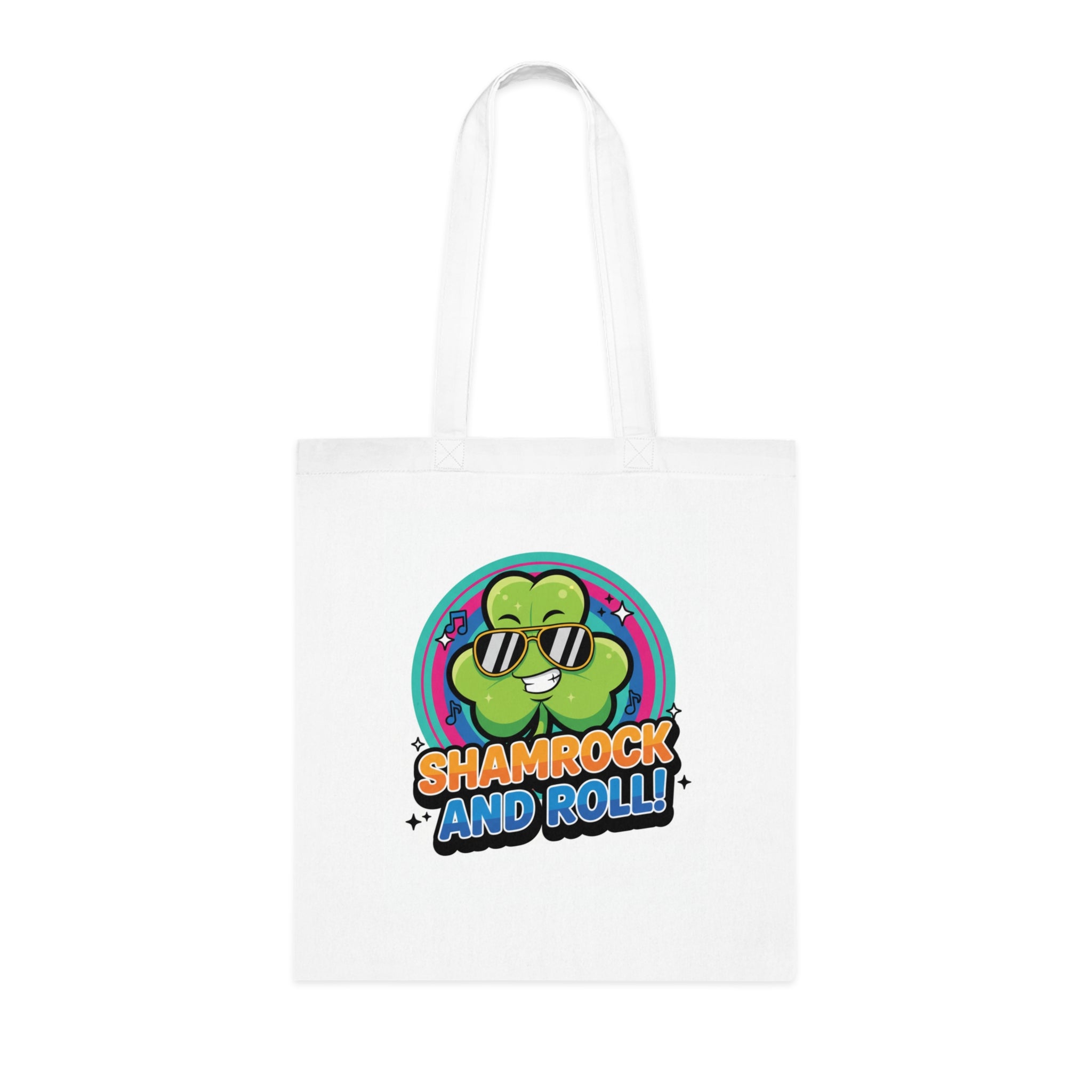 Shamrock and Roll Cotton Tote — St. Patrick’s Day Lucky Clover Tote Bag