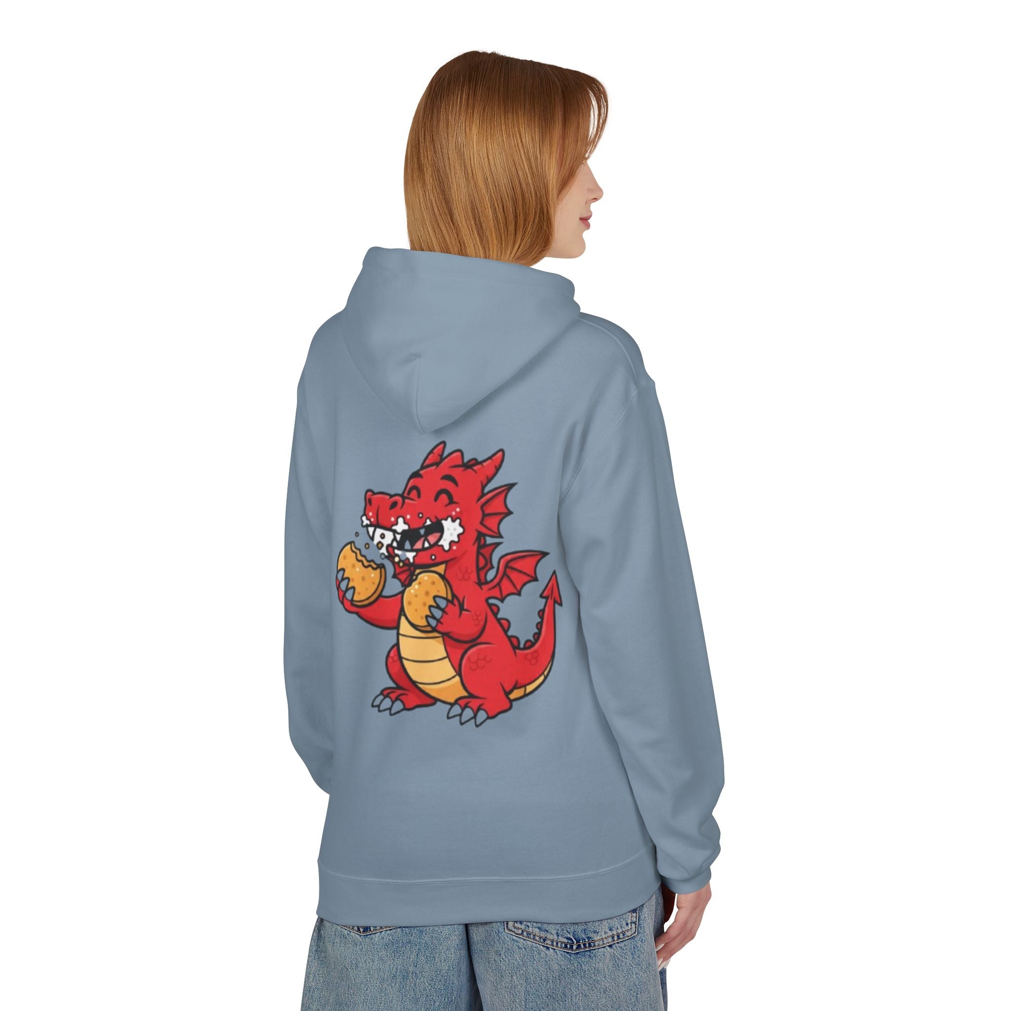 Welsh Dragon Hoodie — Retro Flag Front & Cute Red Dragon Back