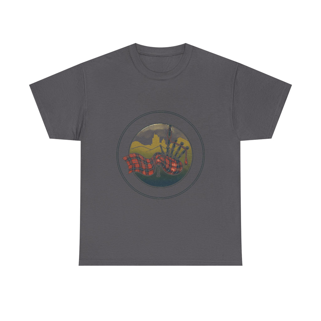 Retro Scottish Tartan & Highland Pipe Band Tee