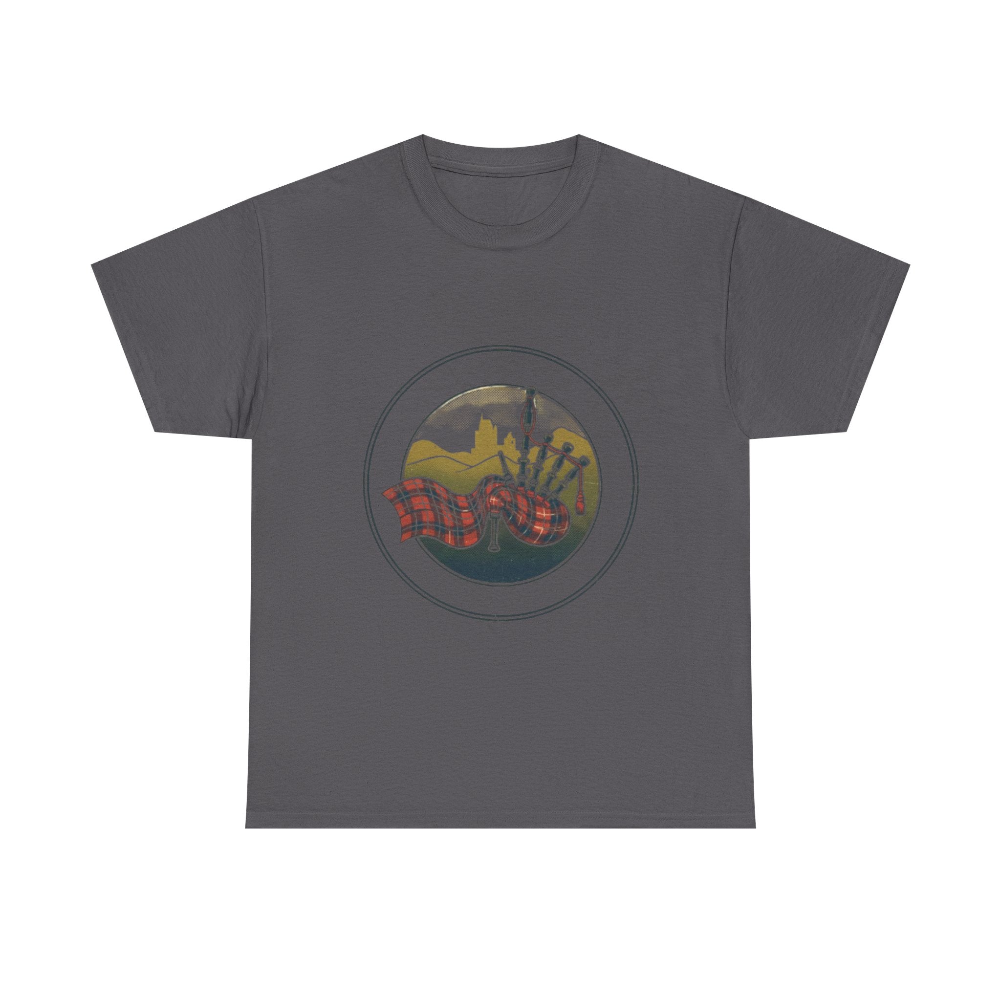 Retro Scottish Tartan & Highland Pipe Band Tee