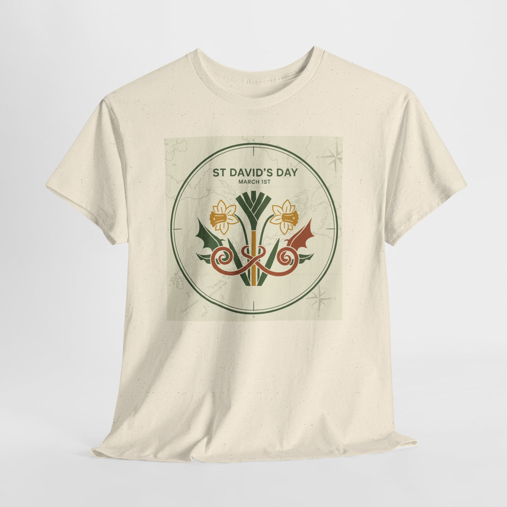 St. David's Day Floral Tee — Welsh Daffodil & Leek Celebration Shirt