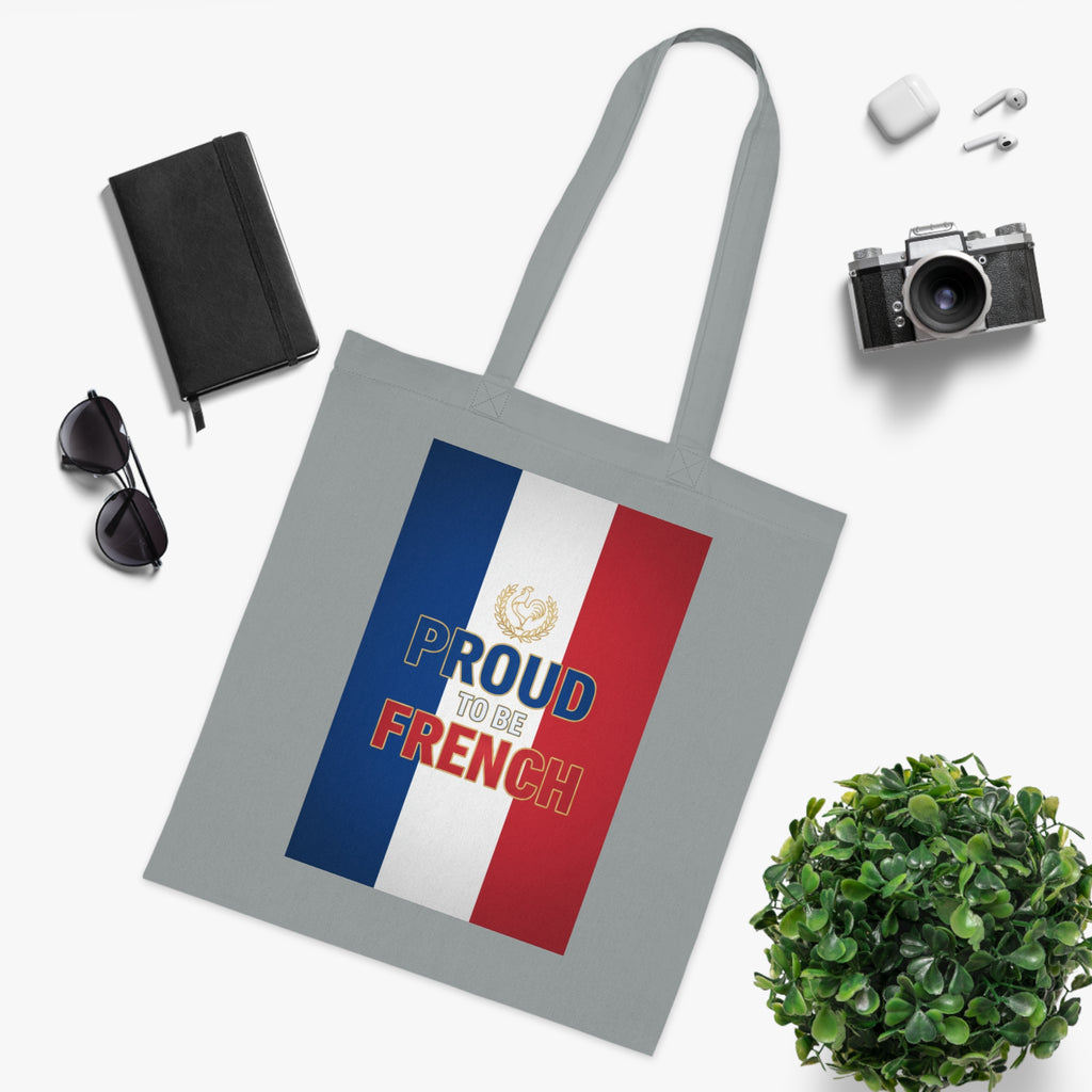 Proud to Be French Cotton Tote — Tricolor Flag Grocery & Market Bag