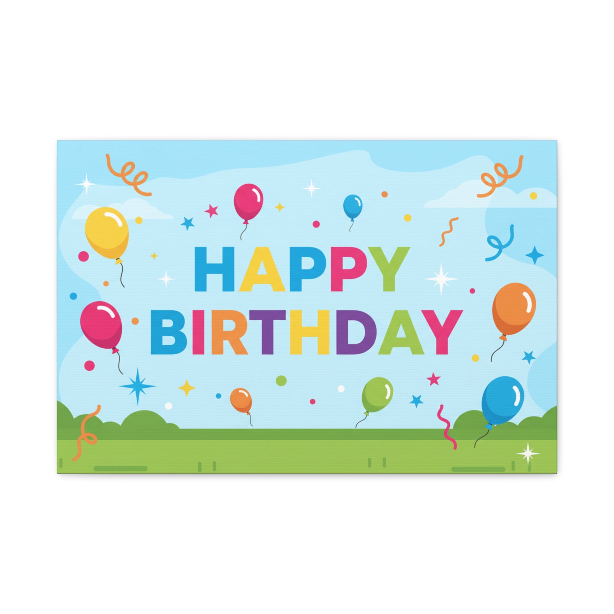 Happy Birthday Balloon Matte Canvas Wall Art
