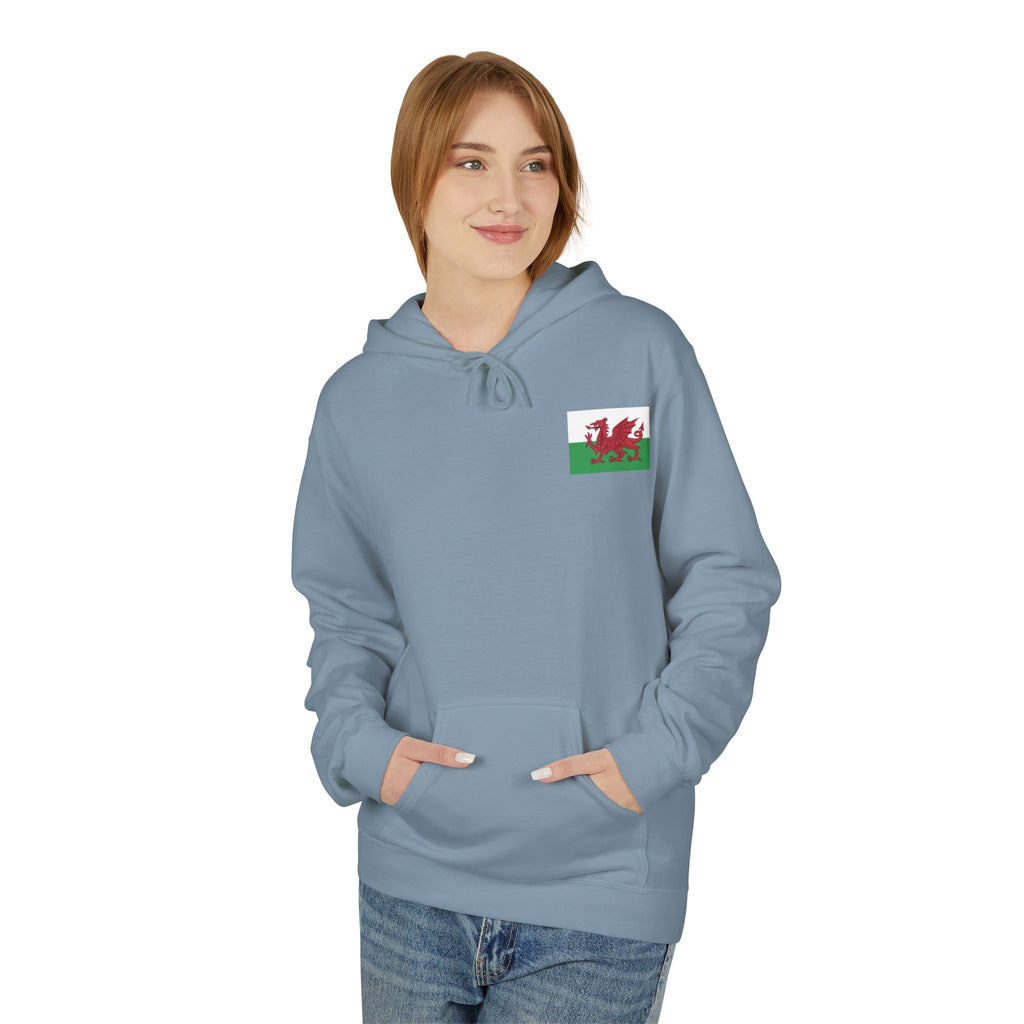 Welsh Dragon Drinking Beer Hoodie — Rugby Pub Fan Pullover