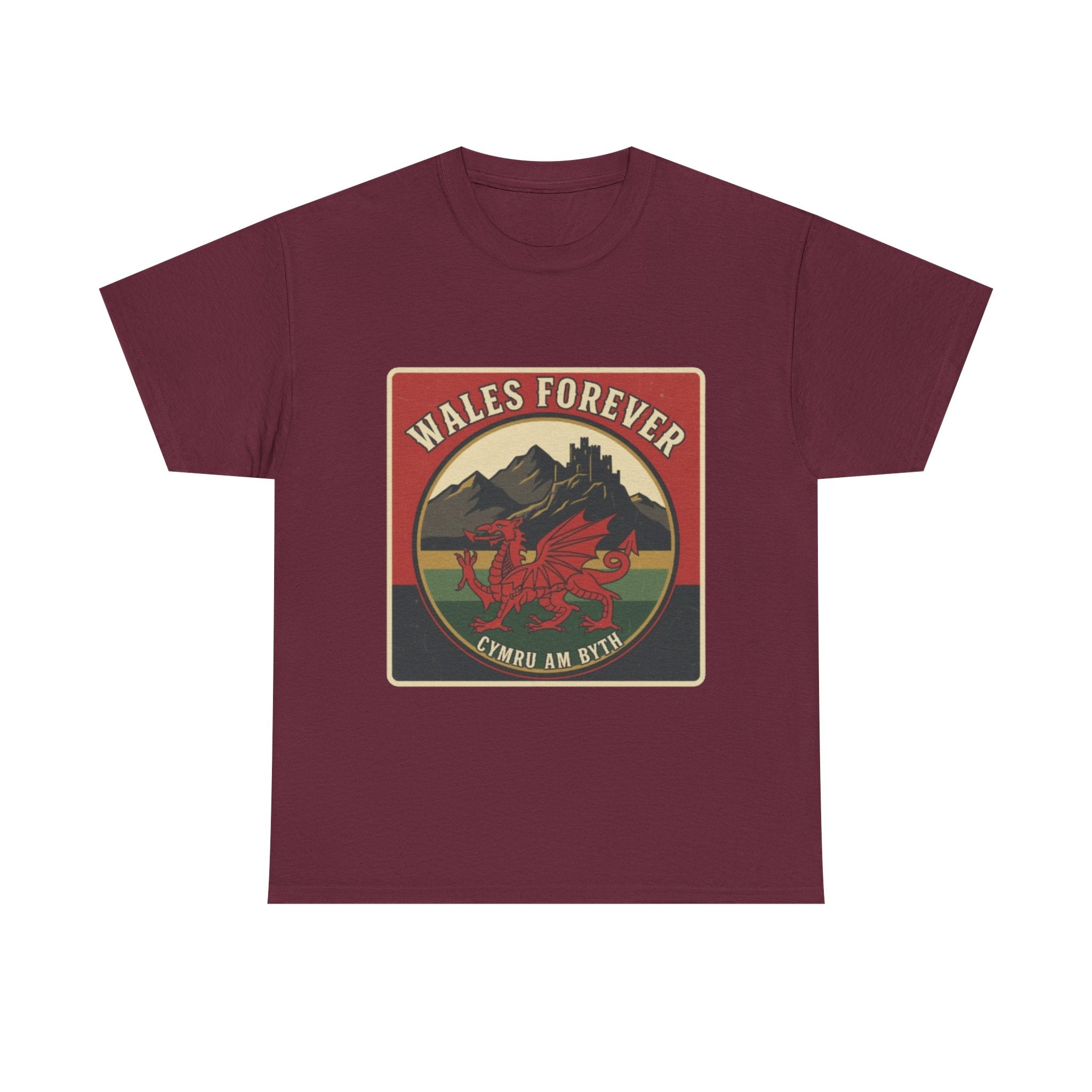 Wales Forever T-Shirt — Vintage Welsh Dragon Crest Tee