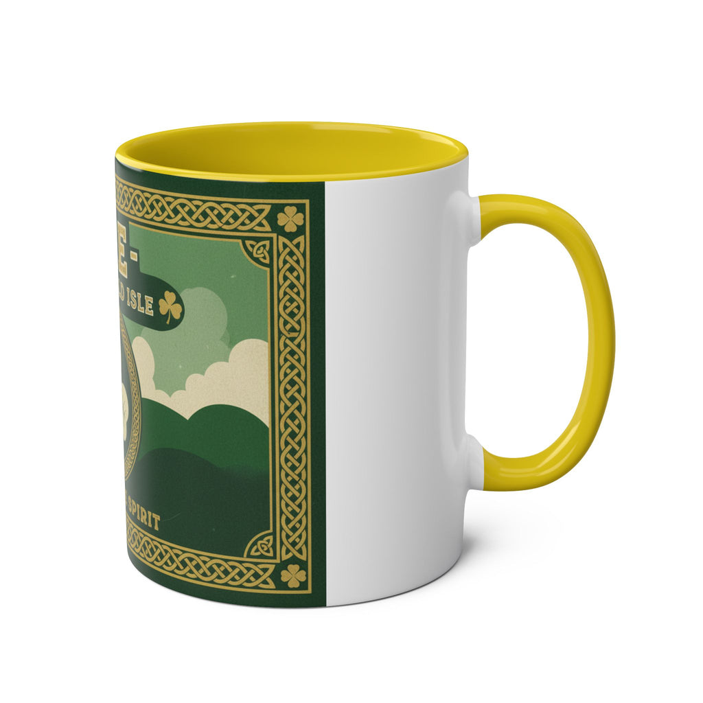 Éire The Emerald Isle Ceramic Coffee Mug — Discover the Spirit, Two-Tone 11oz