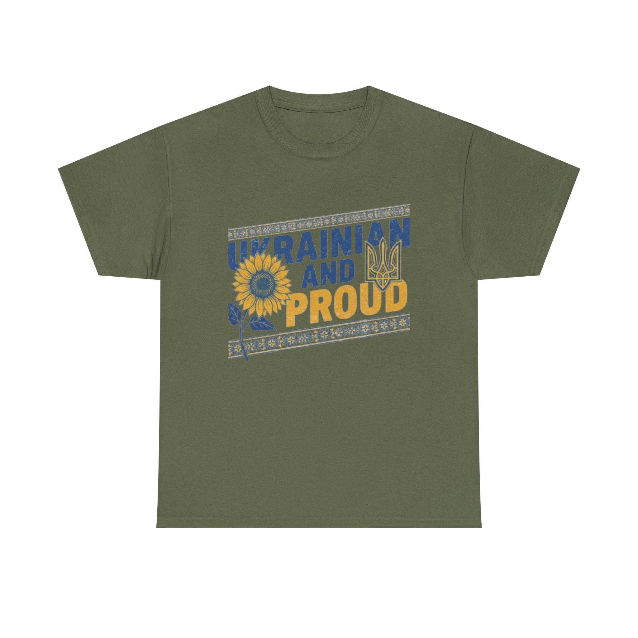 Ukrainian and Proud T-Shirt — Sunflower & Tryzub Patriotic Tee