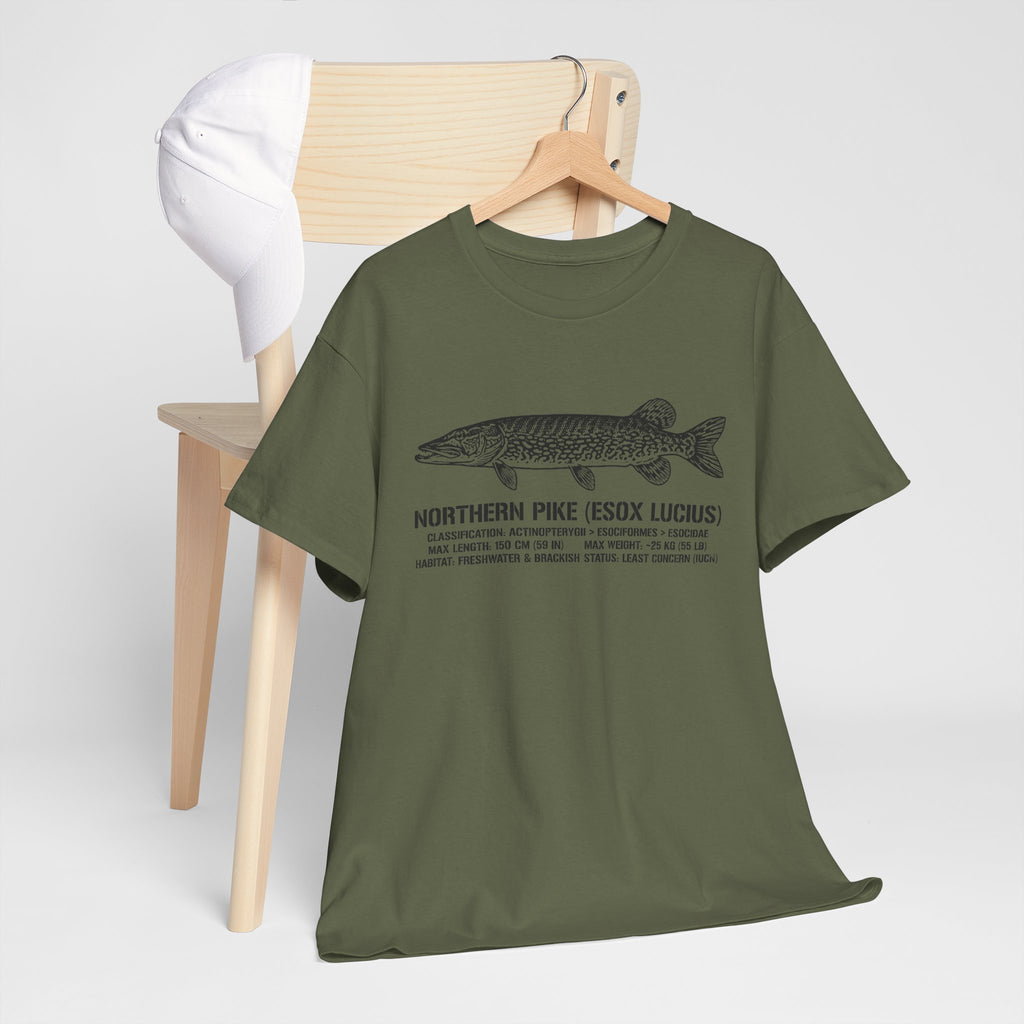Northern Pike Illustration Tee — "Northern Pike (Esox Lucius)" Fishing Shirt