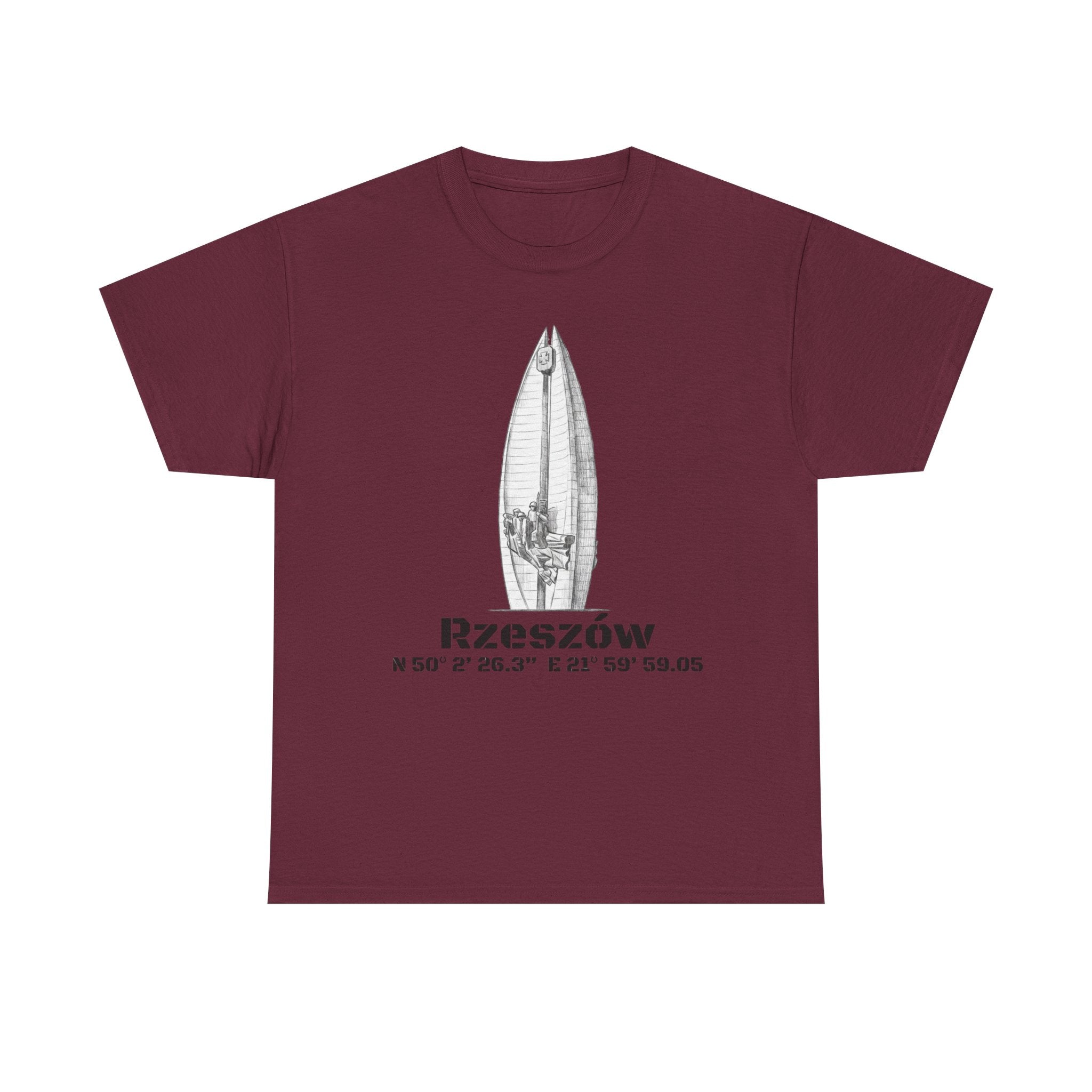 Rzeszów Coordinates T‑Shirt — City Landmark  Sketch Tee