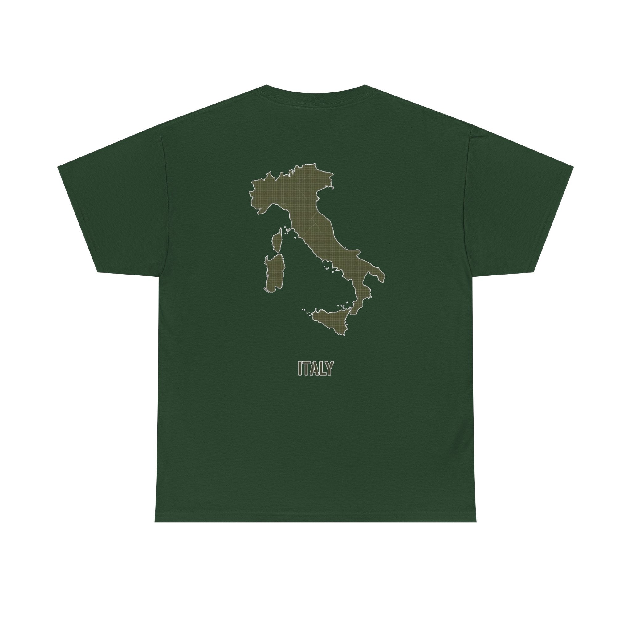 Italy Map T‑Shirt — Minimalist Travel Tee with 'Italy' Text