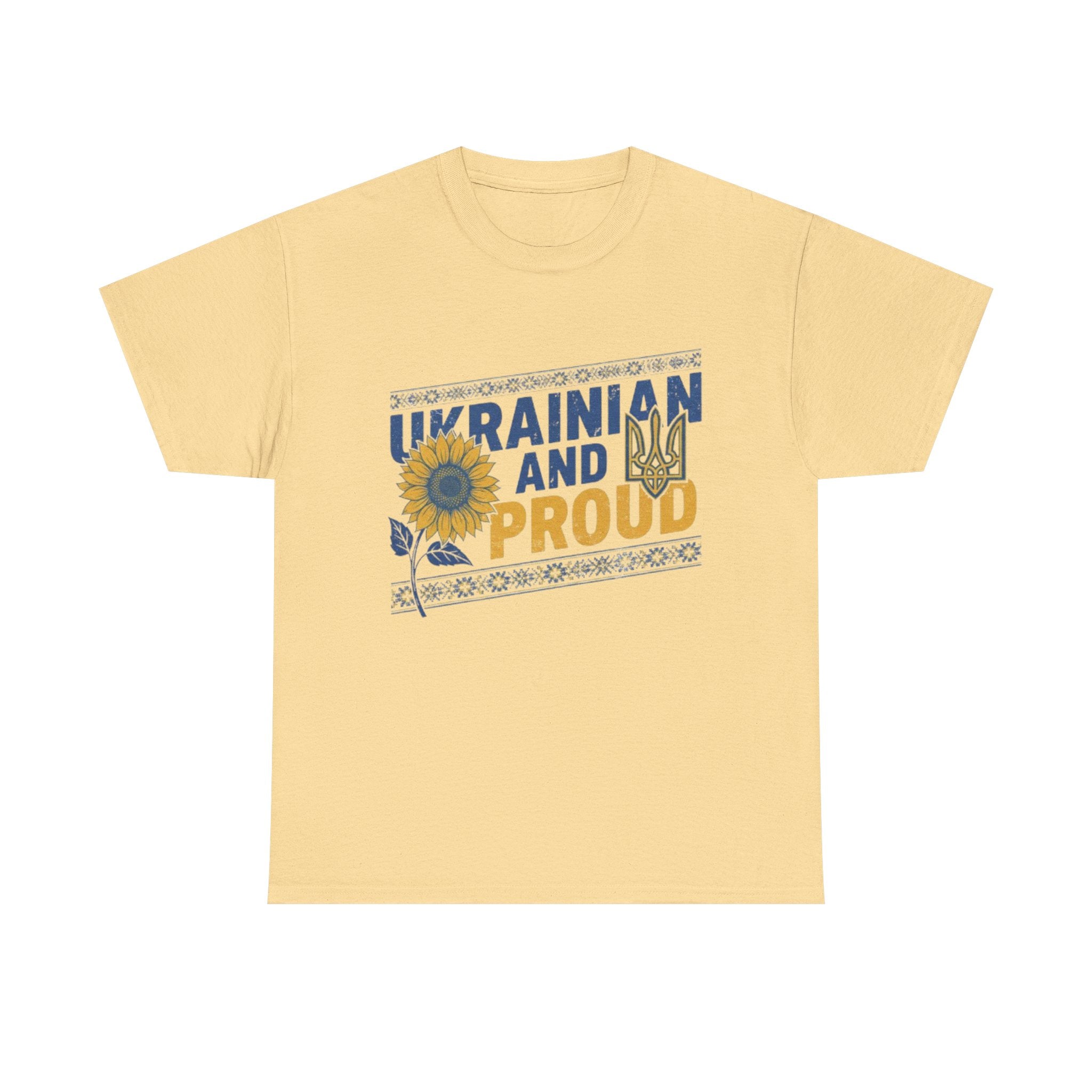 Ukrainian and Proud T-Shirt — Sunflower & Tryzub Patriotic Tee