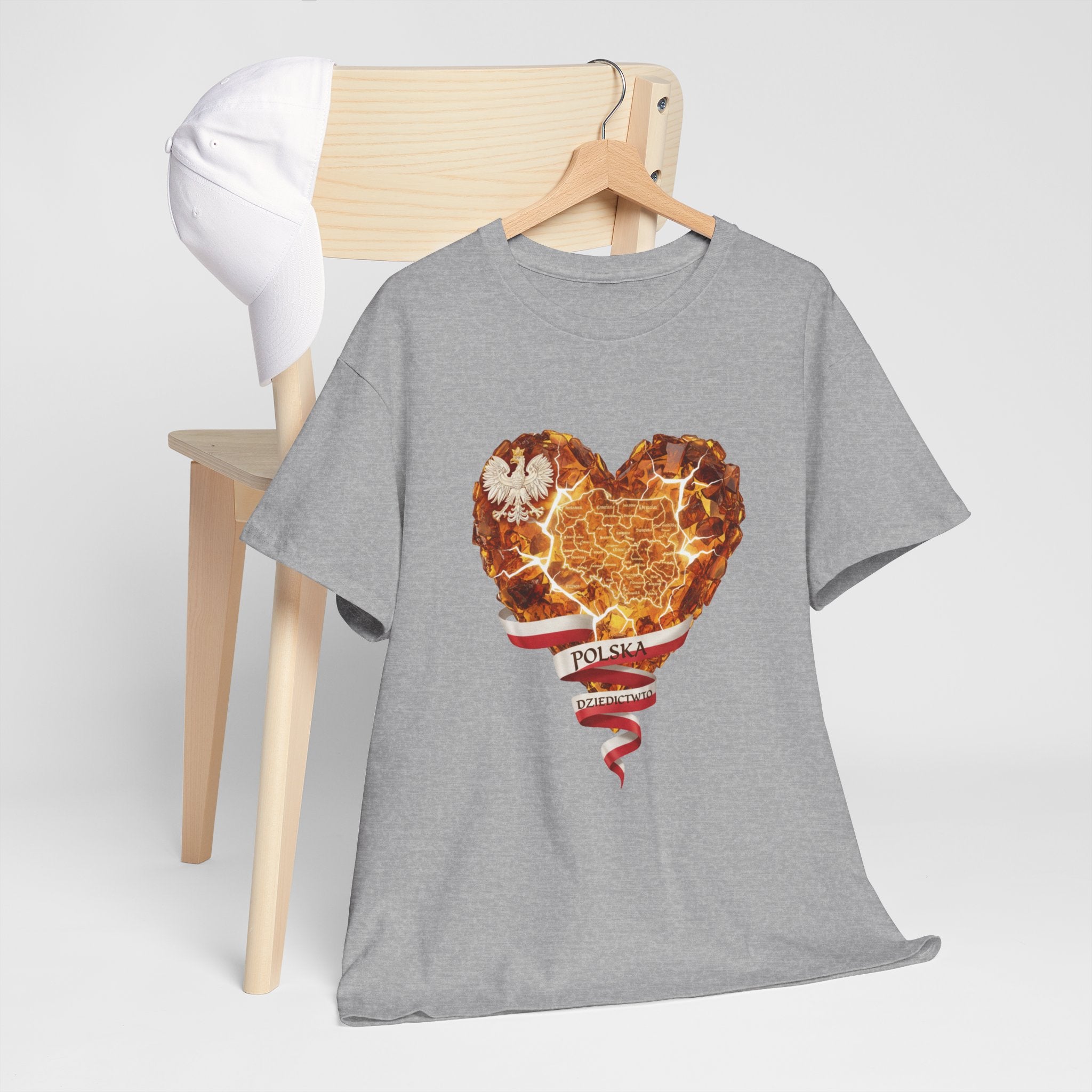 Polish Pride Heart Flame Tee | Polska Heritage T-Shirt
