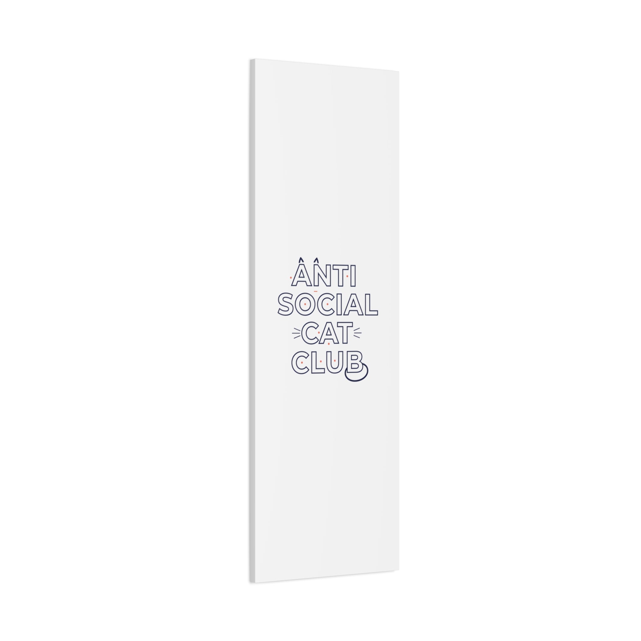 Anti Social Cat Club Canvas | Outline-Only Typography, Hollow Letter Art