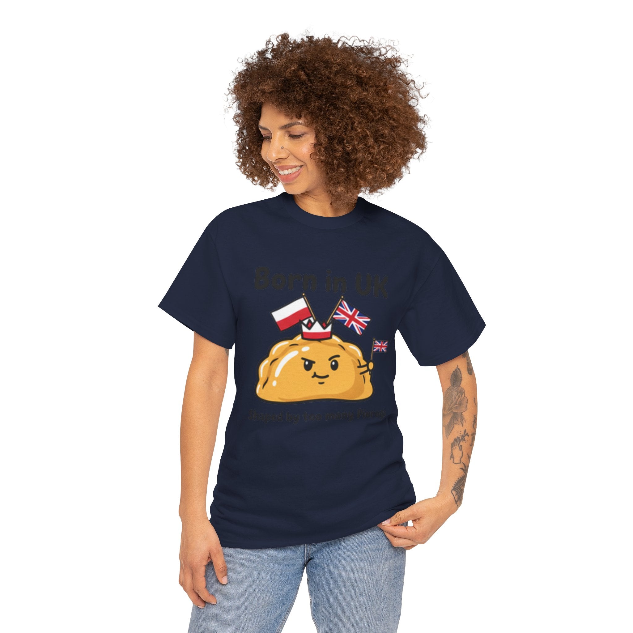Born in UK Pierogi T‑Shirt — Funny Polish‑British Pride Tee