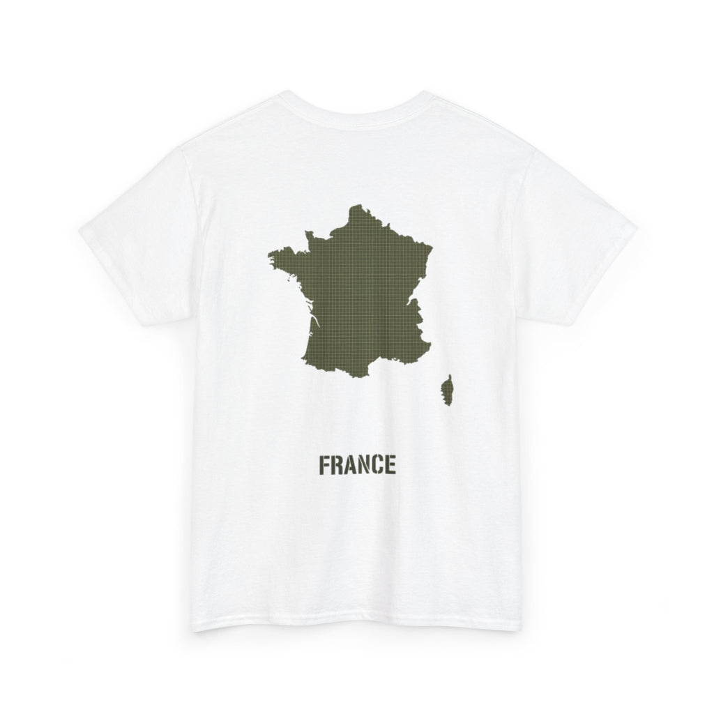 France Map T-Shirt — Minimalist Olive France Map Tee