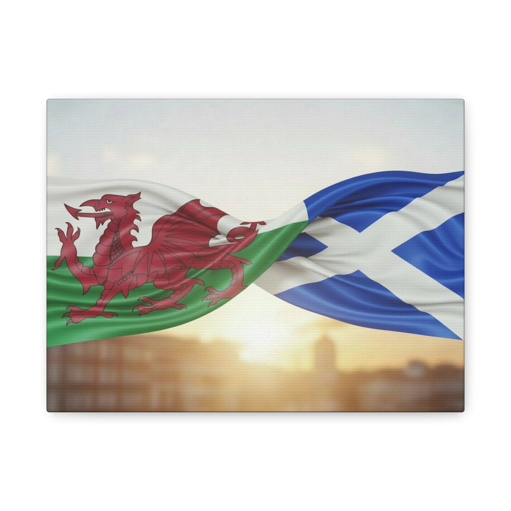 Wales and Scotland Flag Canvas Print — Matte Stretched Wall Art