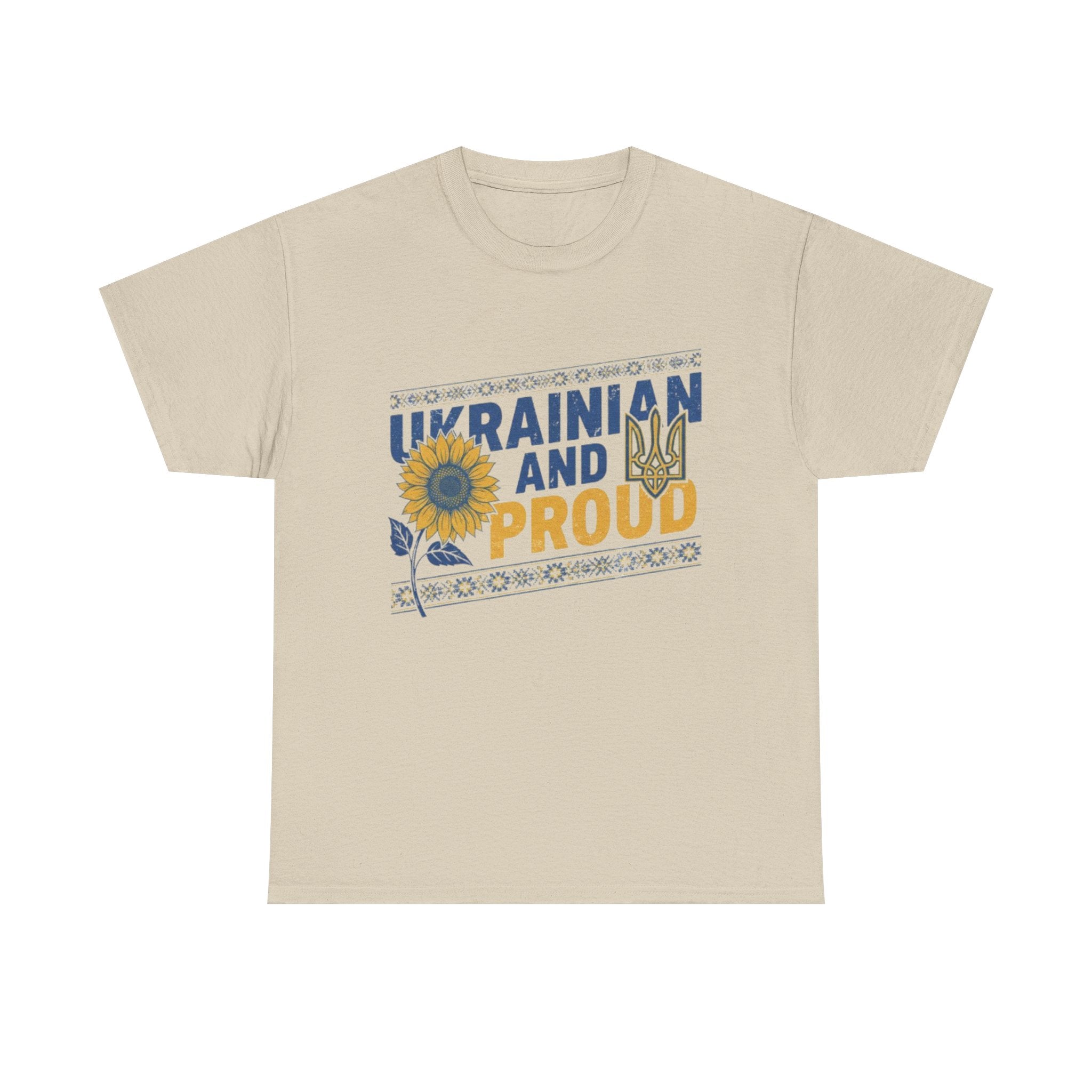 Ukrainian and Proud T-Shirt — Sunflower & Tryzub Patriotic Tee