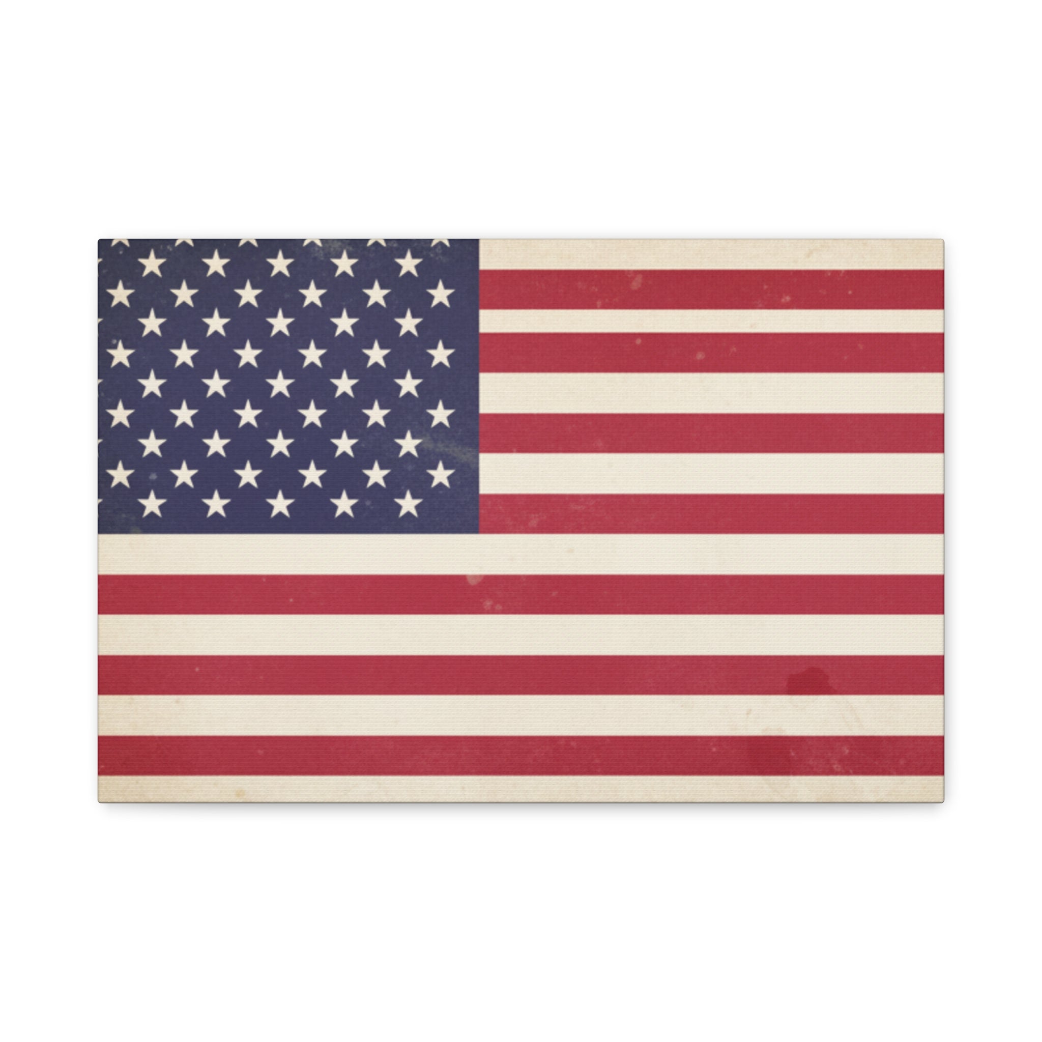 American Flag Vintage Canvas — Matte Stretched Wall Art