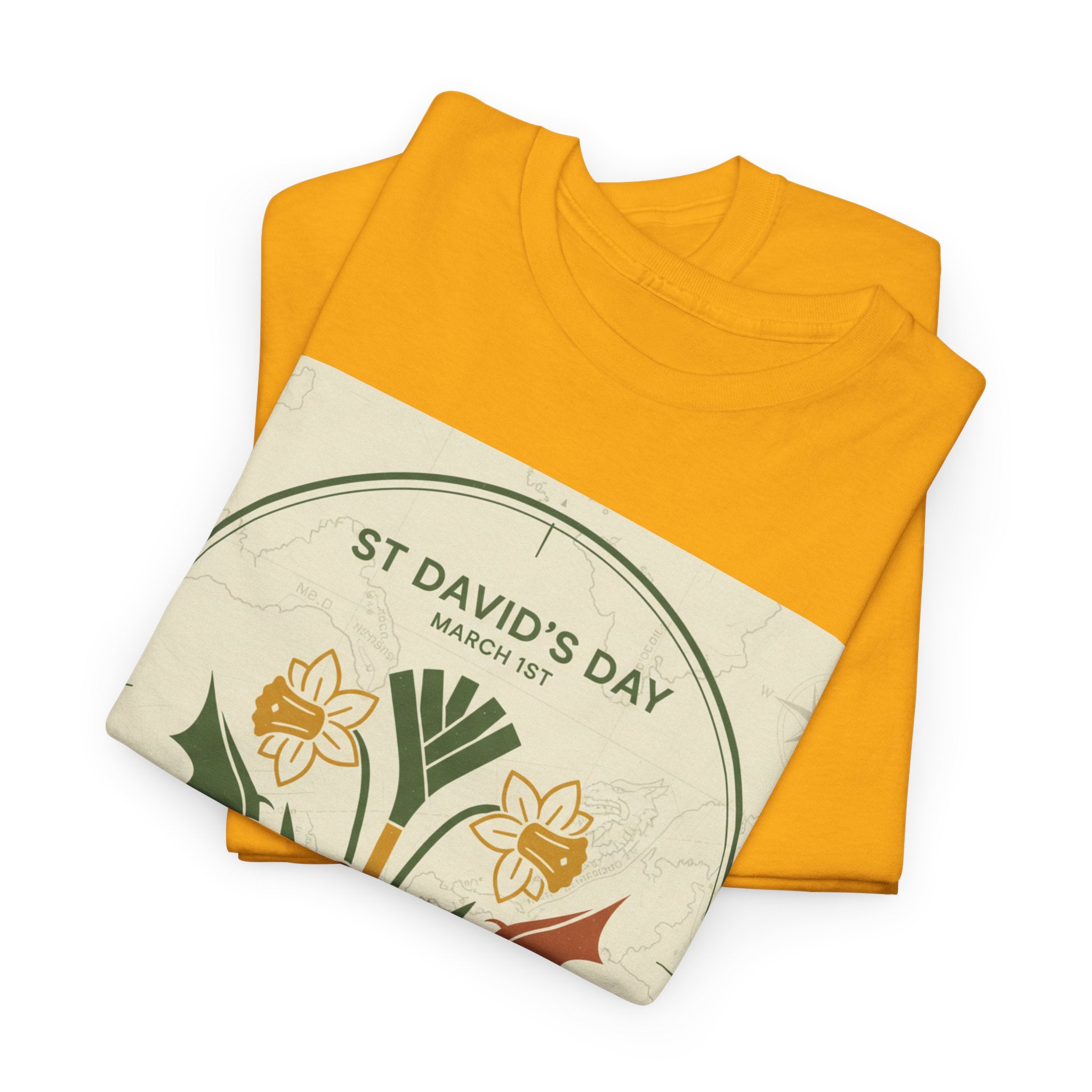 St. David's Day Floral Tee — Welsh Daffodil & Leek Celebration Shirt