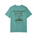 Adventure T-Shirt — "I Am Exploring Not Lost" Mountain Compass Graphic