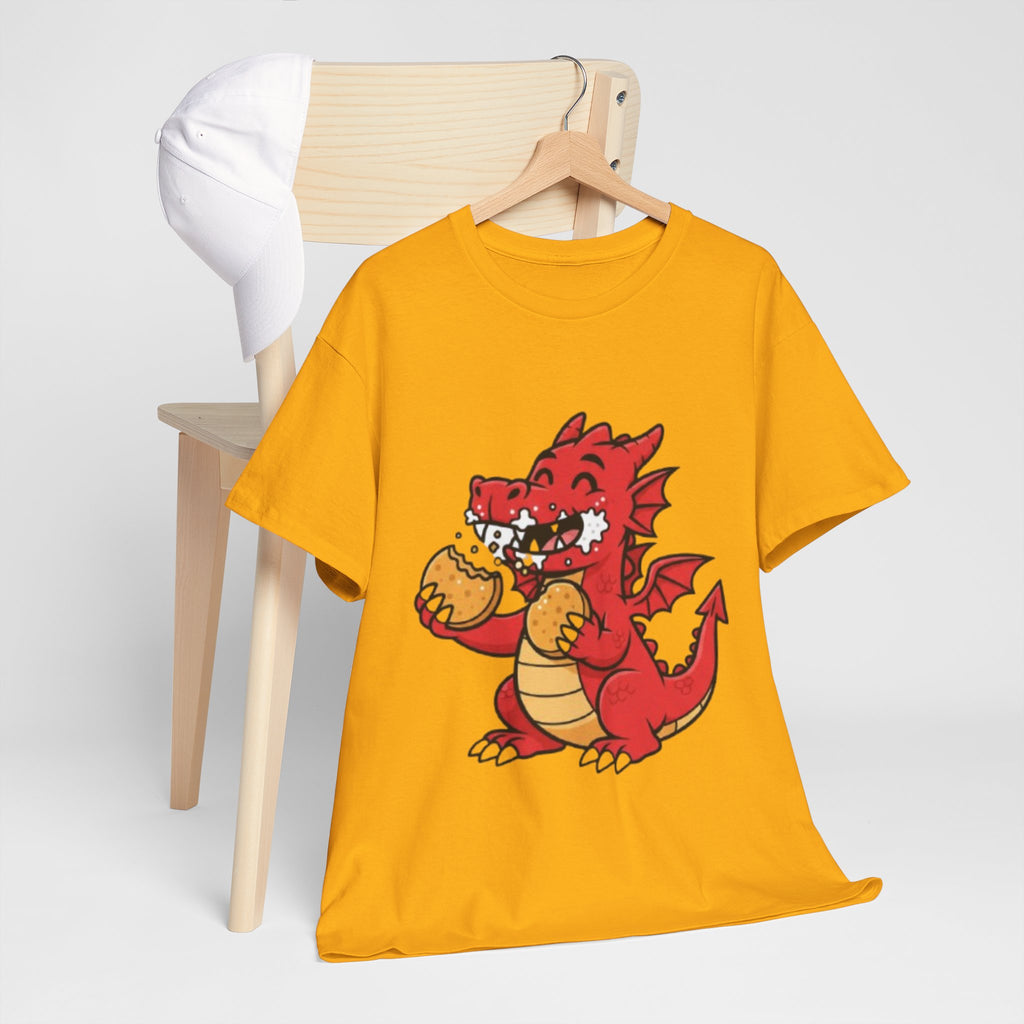Red Dragon Eating Tacos T-Shirt — Cute Cartoon Taco Lover Tee