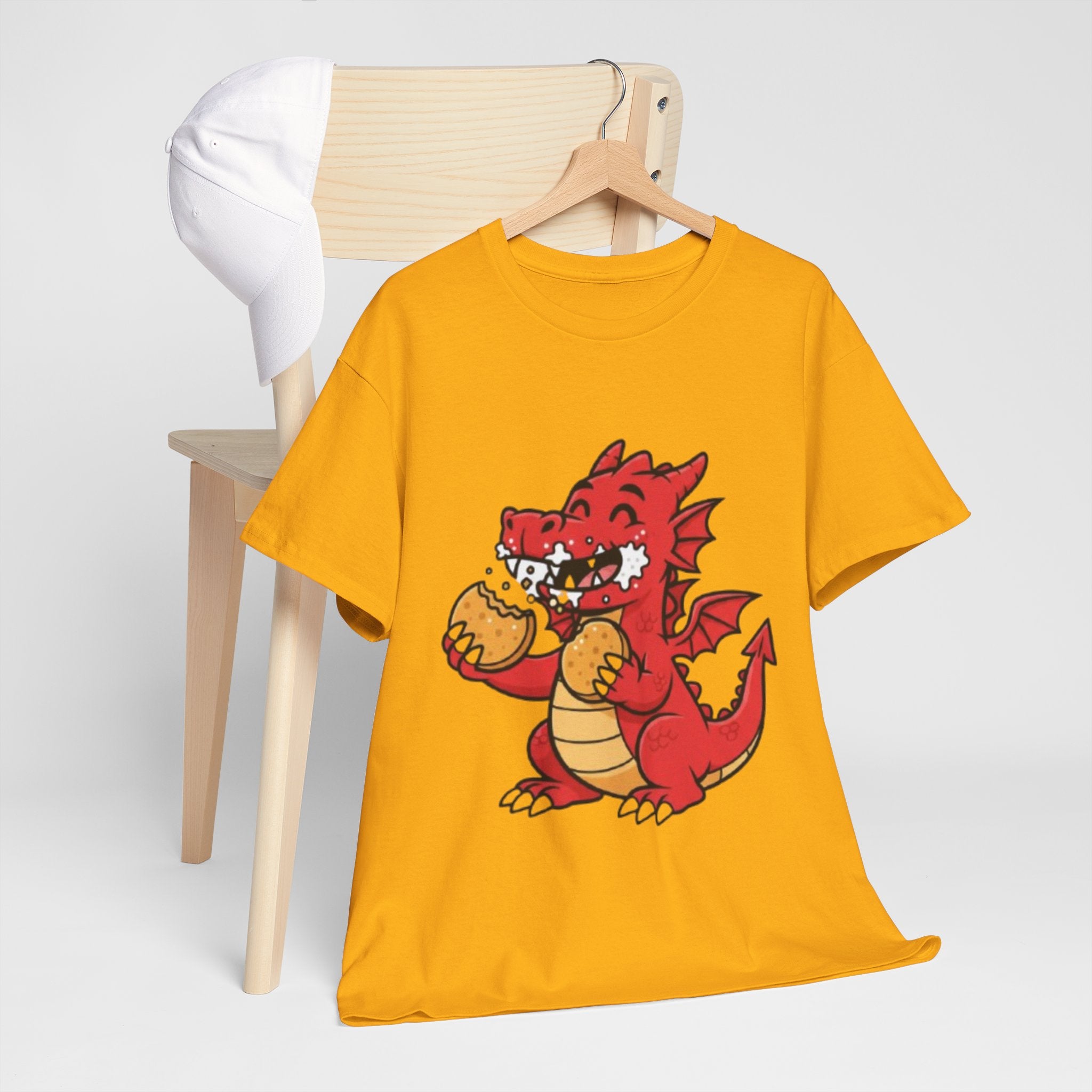 Red Dragon Eating Tacos T-Shirt — Cute Cartoon Taco Lover Tee
