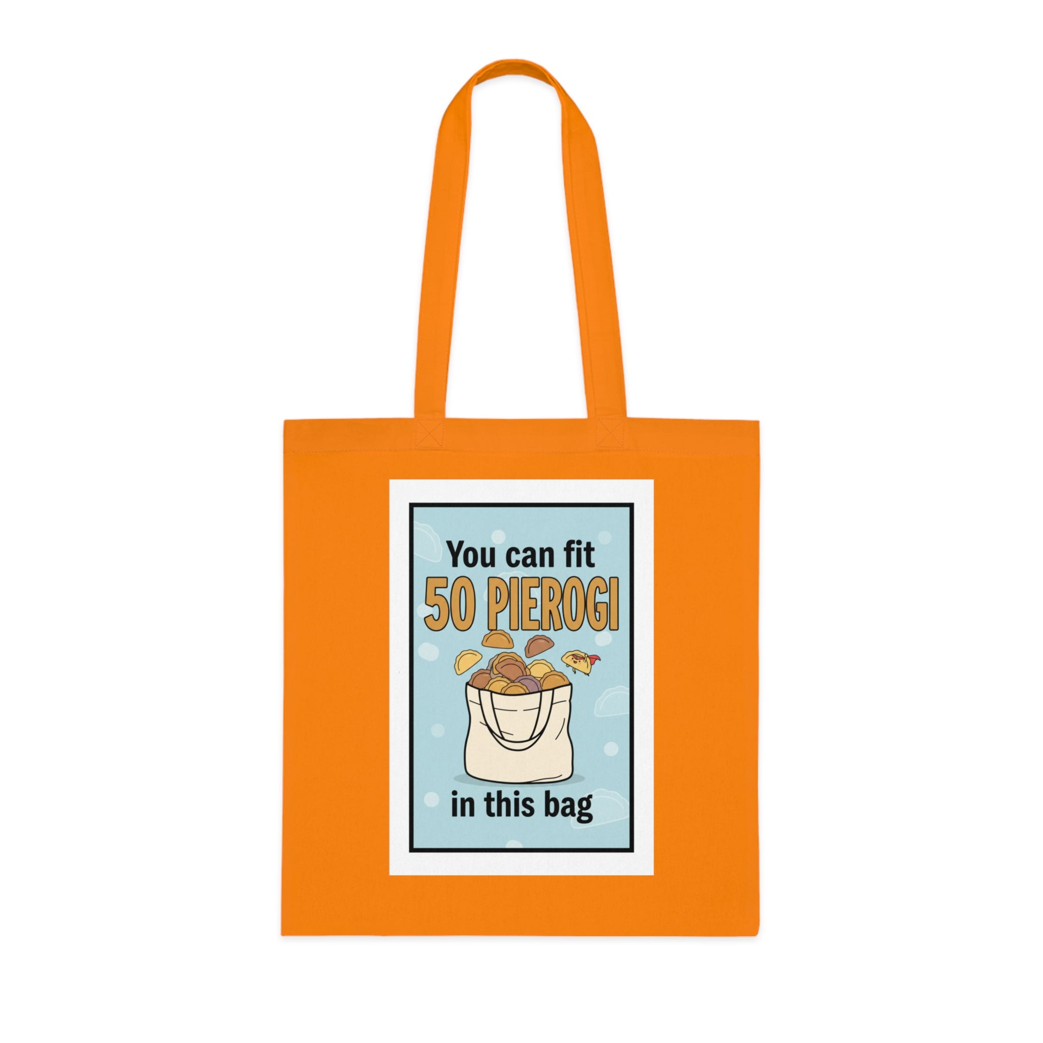Funny 'You Can Fit 50 Pierogi in This Bag' Cotton Tote — Polish Food Lover Grocery Bag